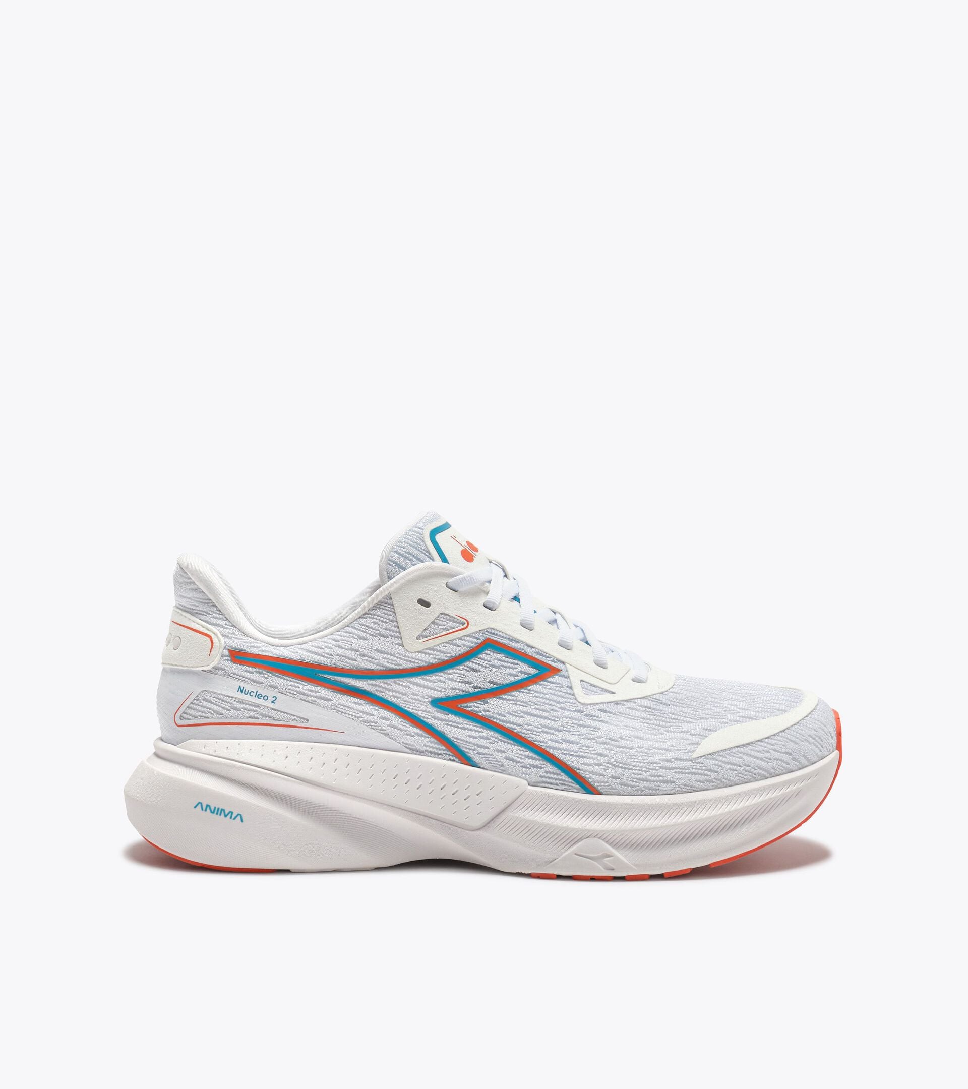 Running shoe - Comfort and stability - Men's NUCLEO 2 WHITE/ORANGE NASTURTIUM - Diadora