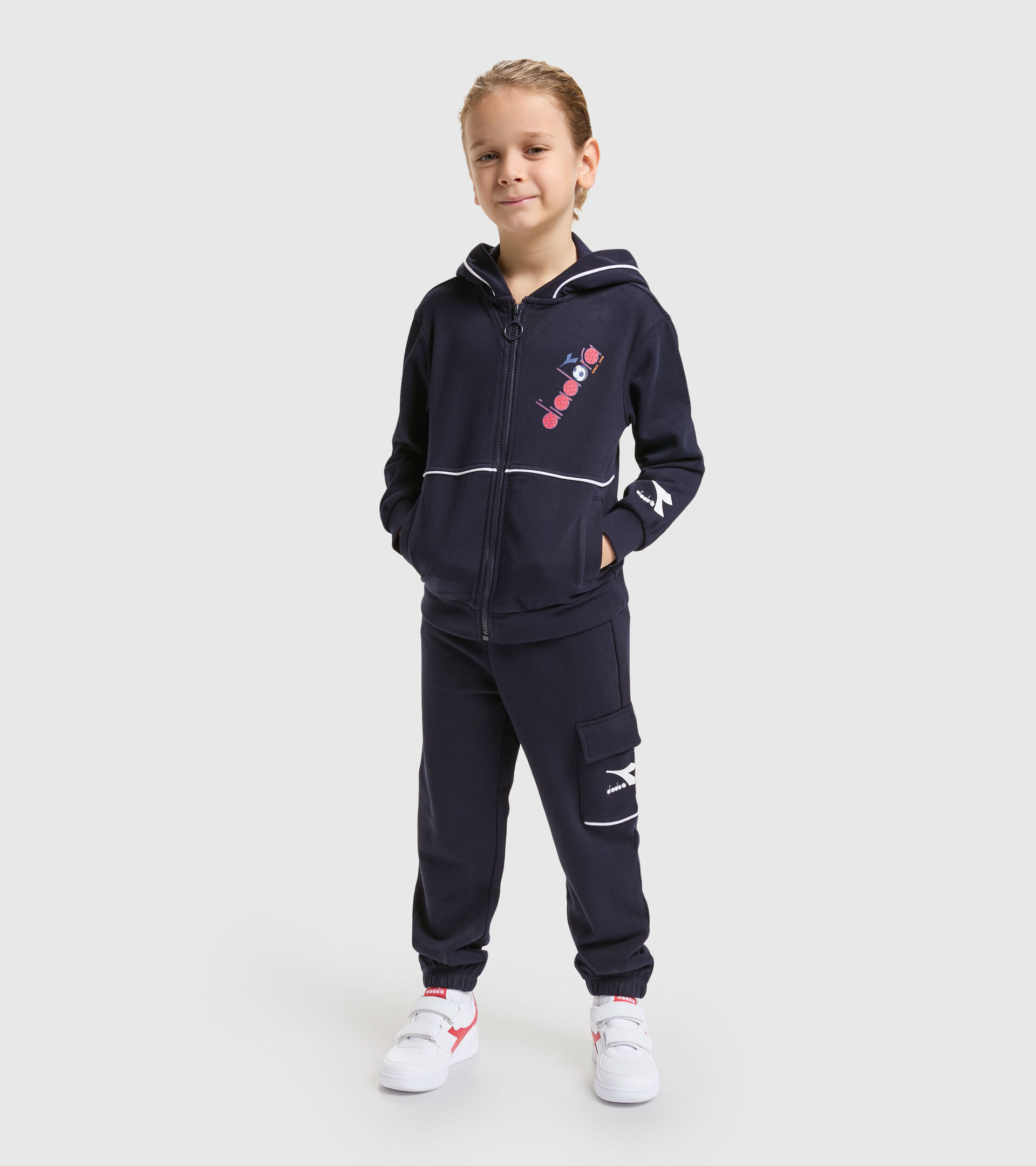 Chándal deportivo de algodón - Niños y adolescentes JB.TRACKSUIT HD FZ DIADORA FC AZUL CHAQUETON - Diadora
