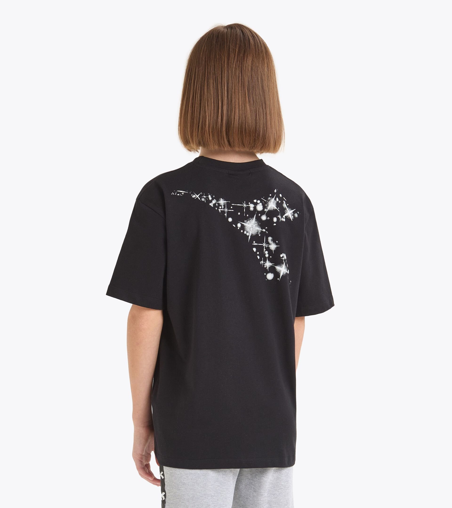 Camiseta de algodón - Niña/Adolescente
 JG.T-SHIRT SS FREGIO STARS NEGRO - Diadora