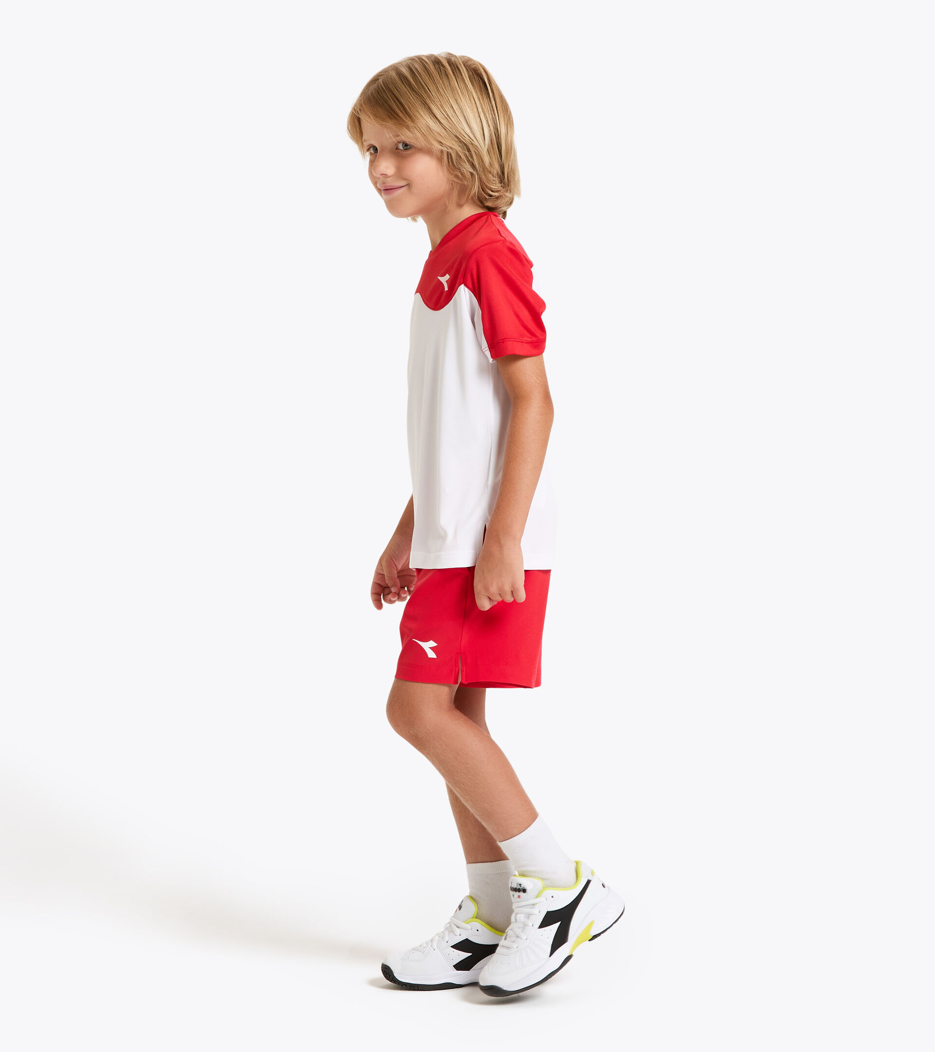 T-shirt de tennis - Junior J. T-SHIRT TEAM ROUGE TOMATE - Diadora