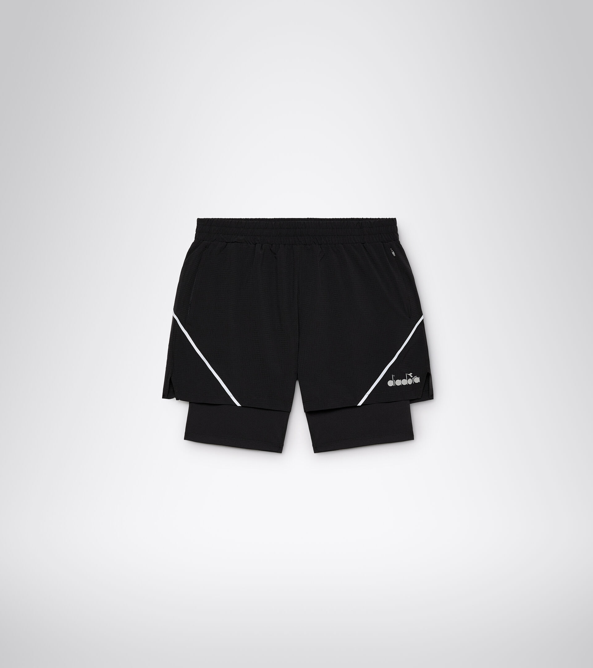 Running shorts - Men DOUBLE LAYER BERMUDA BLACK - Diadora