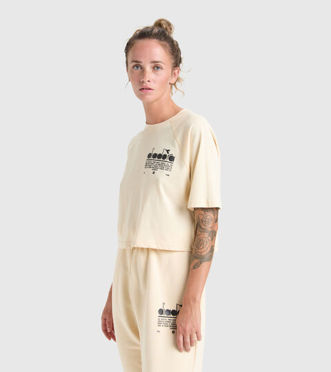 Cotton T-shirt - Women L. T-SHIRT SS MANIFESTO NAVAJO BEIGE - Diadora