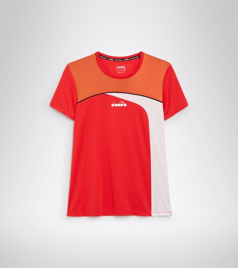 Tennis-T-Shirt - Damen  L. SS T-SHIRT FEUERROT - Diadora