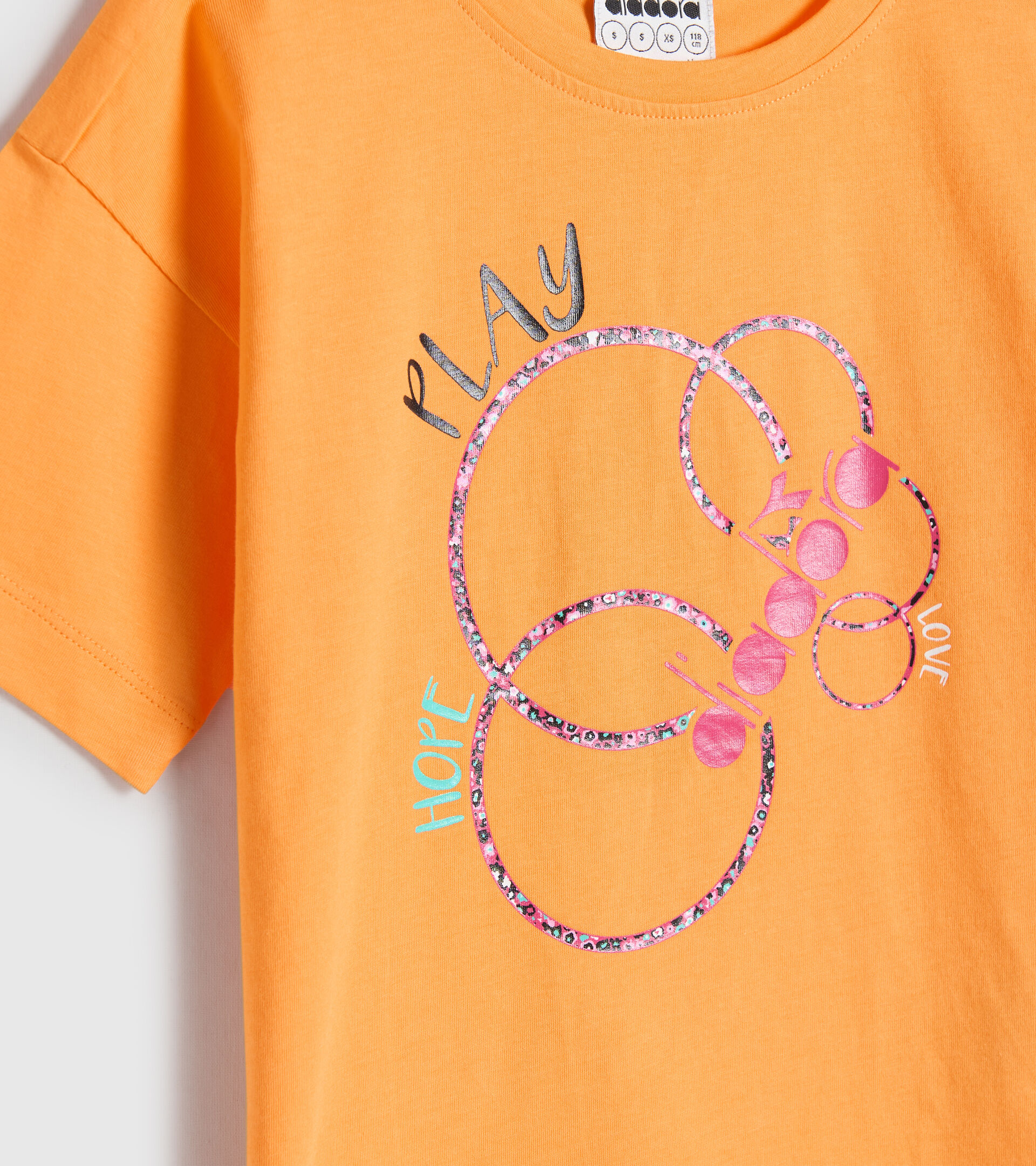 Stretchy T-shirt and shorts set - Girls JG.SET HOOPS PAPAYA - Diadora