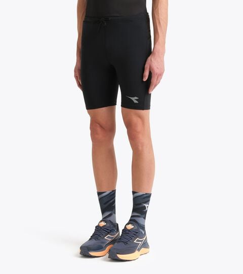 FIBRAZERO Leggings shorts - Running - Men&rsquo;s
 SHORT TIGHTS SUPER LIGHT FIBRAZERO BLACK - Diadora
