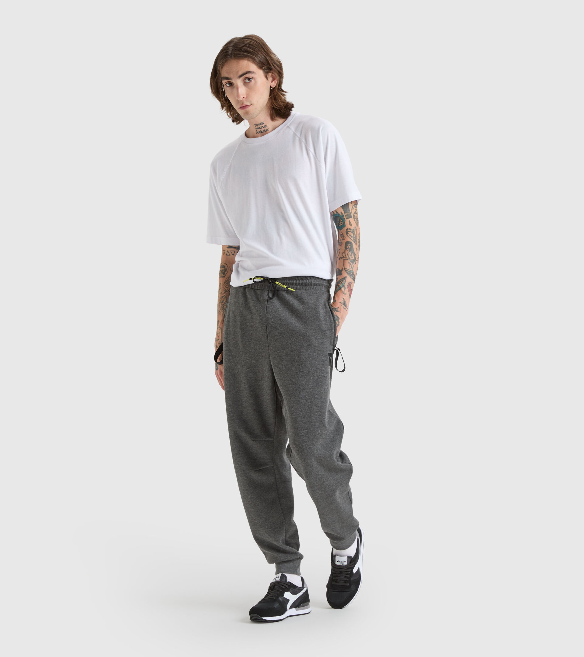 Jogginghose aus Viskose und Polyester - Herren JOGGER PANT URBANITY MÃ–WENGRAU DUNKEL MELANGE - Diadora