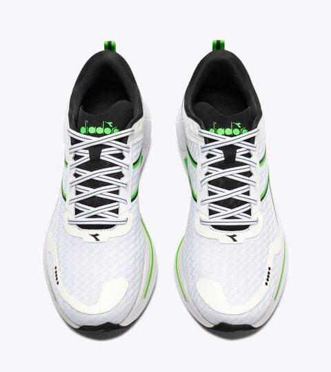 Neutral running shoe - Comfort and stability - Men&rsquo;s CELLULA 2 WHITE/BLACK/GREEN FL - Diadora