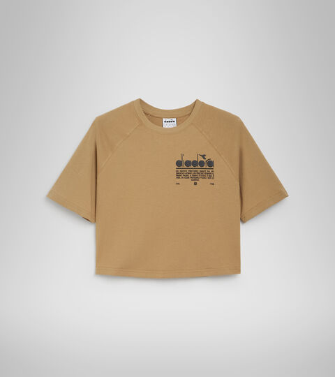 L. T-SHIRT SS MANIFESTO, BEIGE DORADO Camiseta de algodón - Mujer L. T-SHIRT SS MANIFESTO BEIGE DORADO - Diadora