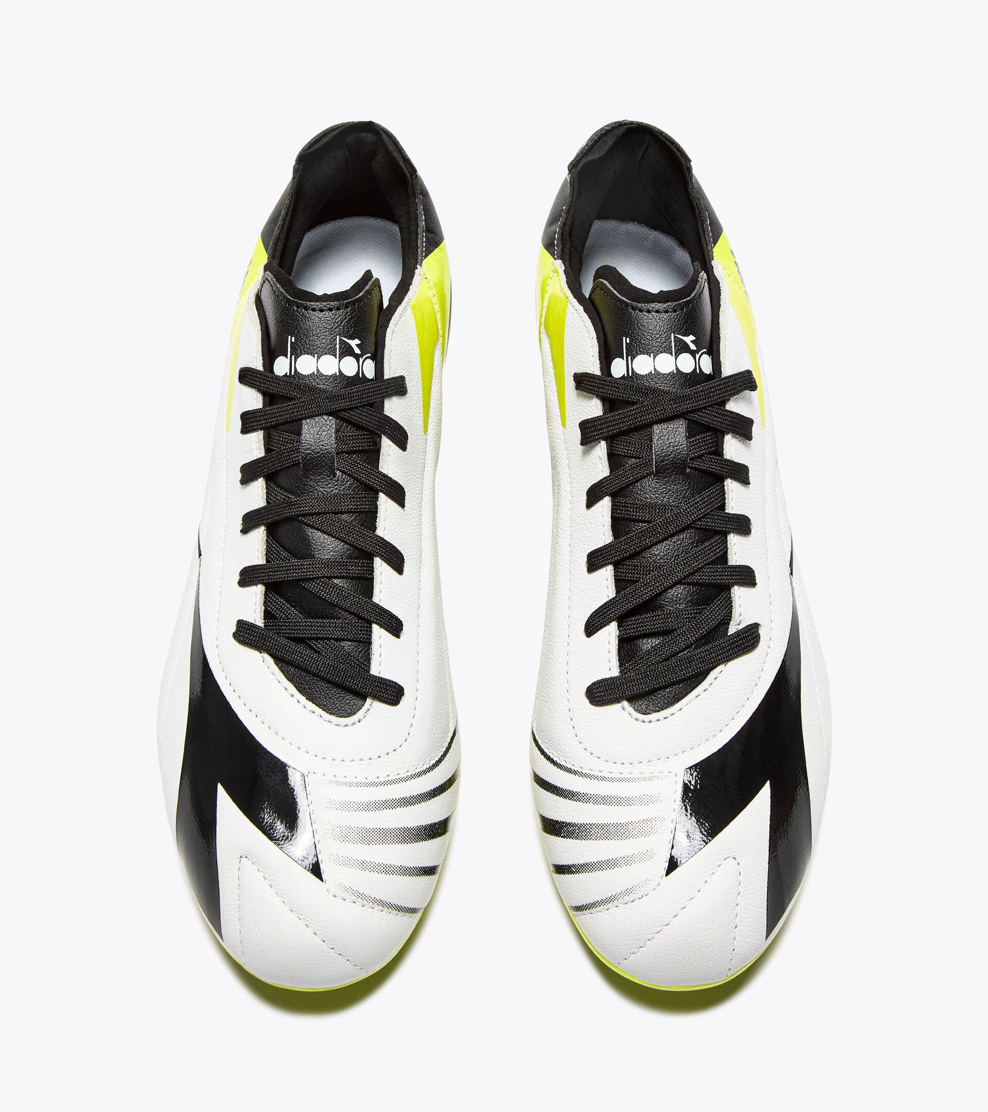 Leather calcio boots for firm grounds - All-gender MAXIMUS ICON LT SLP12 BLACK/WHITE/YELLOW FL DD - Diadora