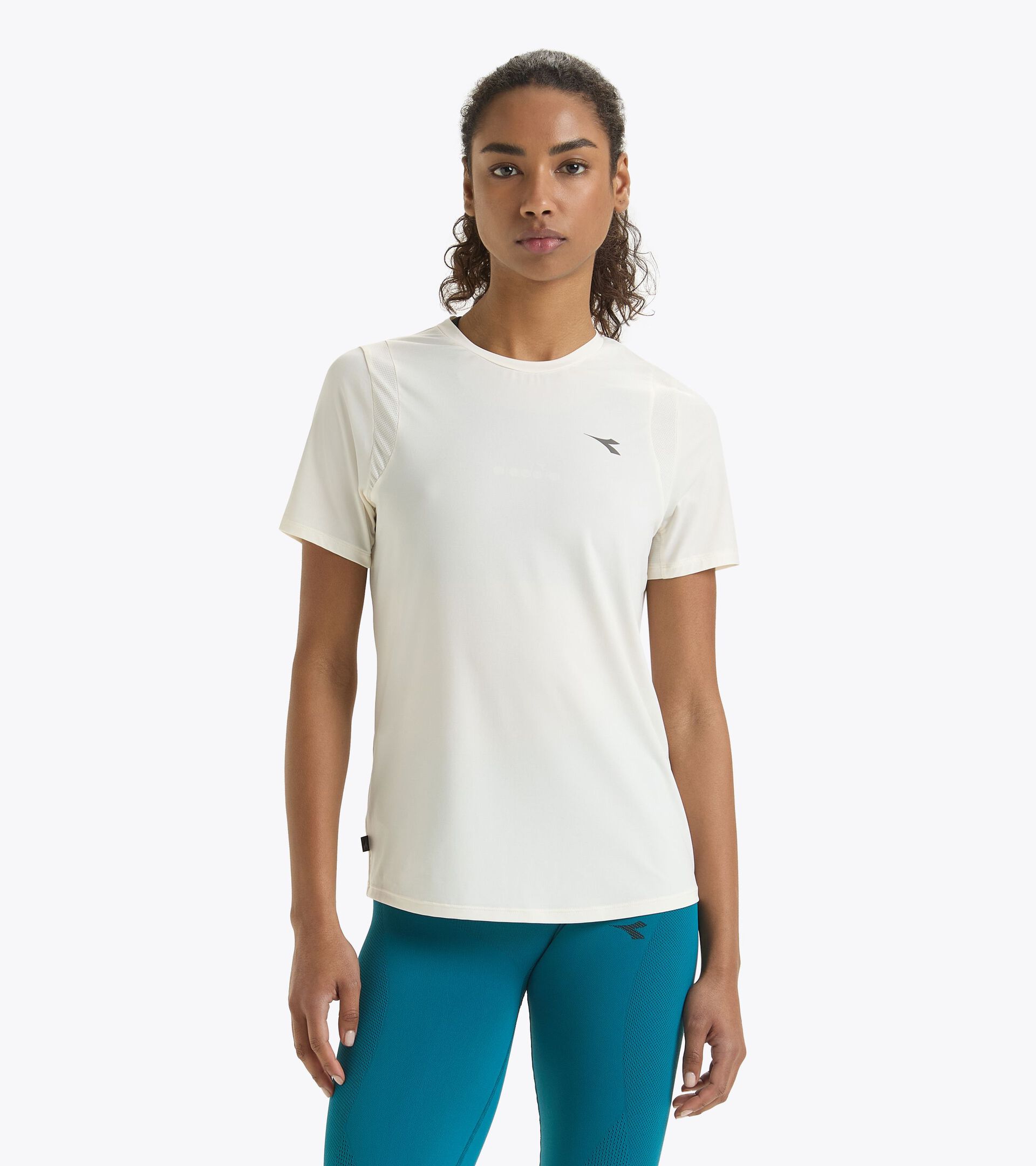 Lauf-T-Shirt - Damen L. SS T-SHIRT TECH RUN CREW WISPERN WEISS - Diadora