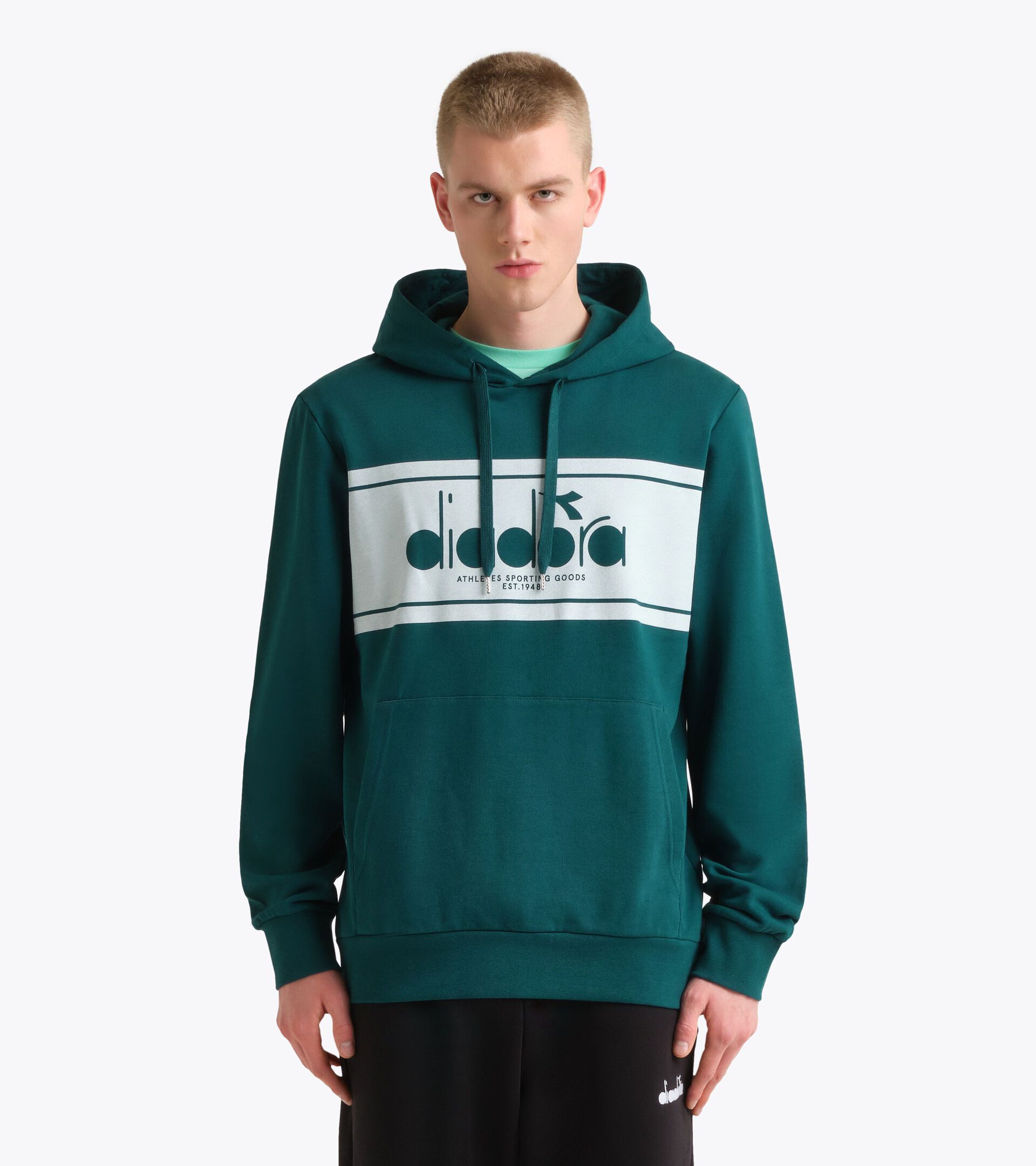 Color block hoodie - All-Gender HOODIE LOGO SPRUCE GREEN - Diadora