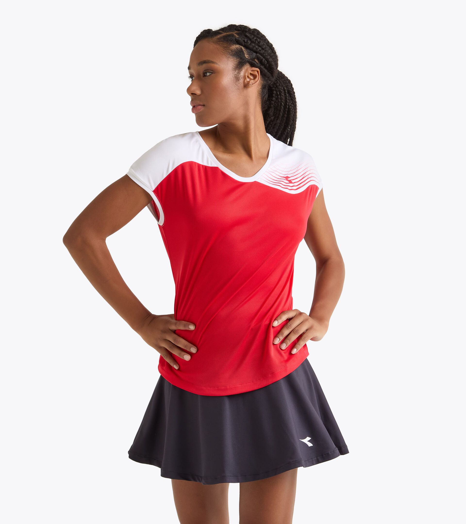 Tennis T-shirt - Women L. T-SHIRT COURT TOMATO RED - Diadora