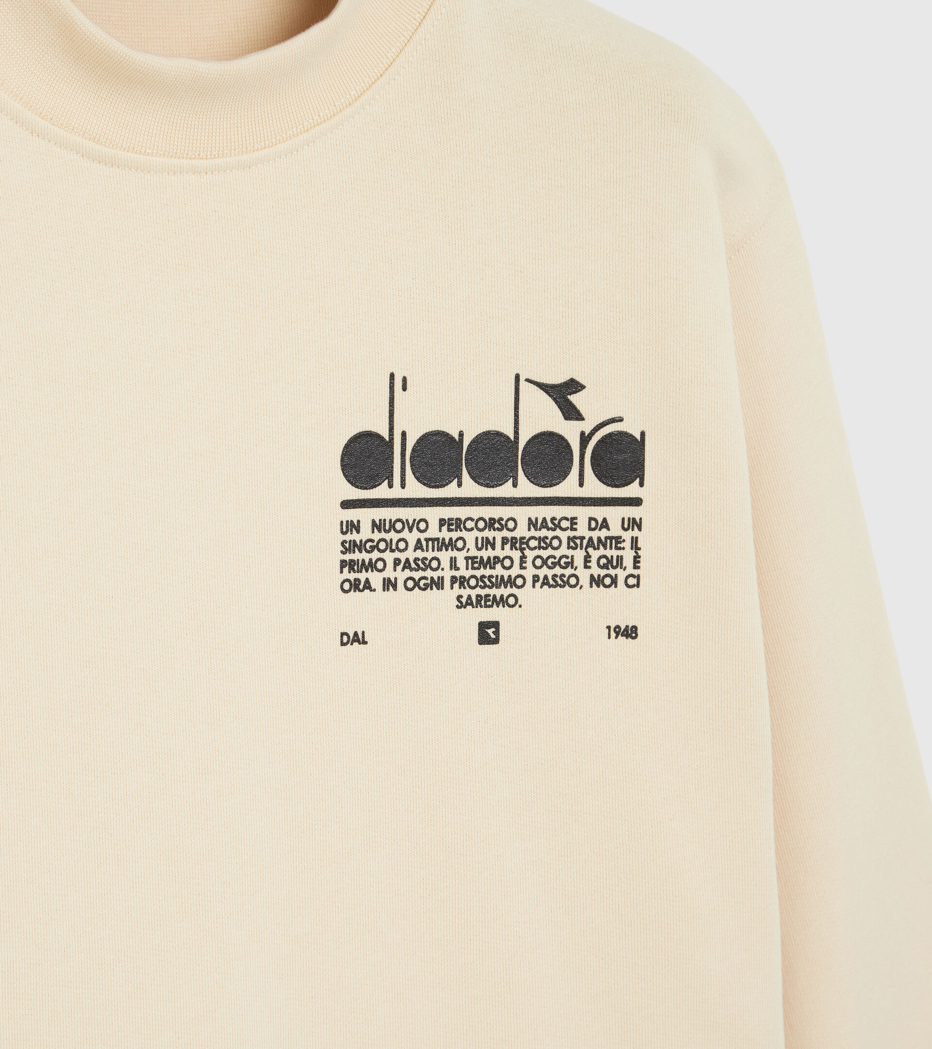 Sudadera de algodón - Mujer L. SWEATSHIRT CREW MANIFESTO MANTECADA - Diadora