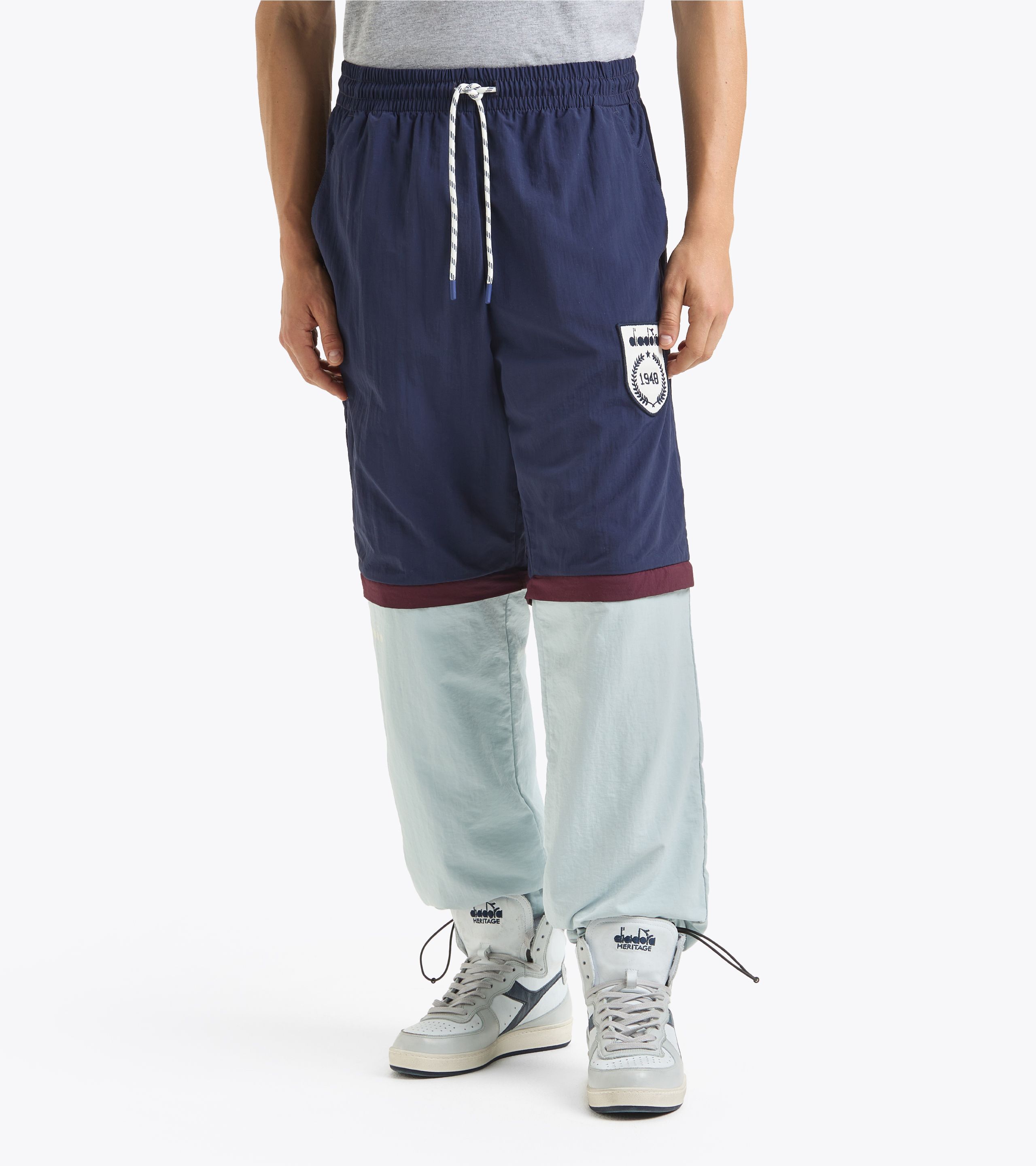Men Navy Blue & Red Solid Straight-Fit Track Pants – pluss.in
