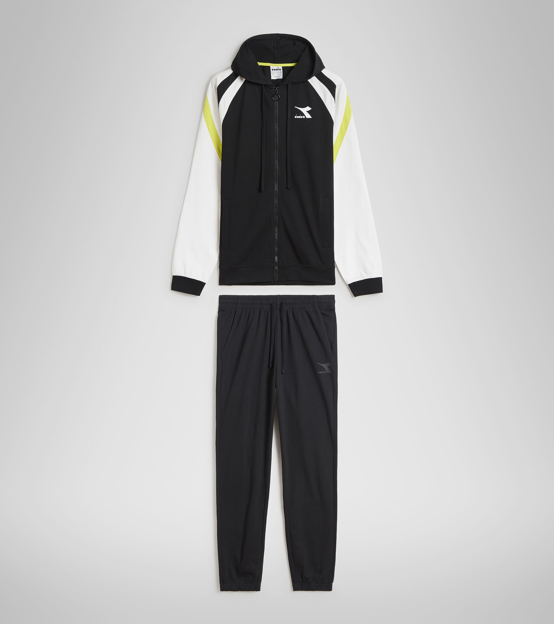Cotton tracksuit - Men TRACKSUIT HOODIE FZ CORE BLACK - Diadora