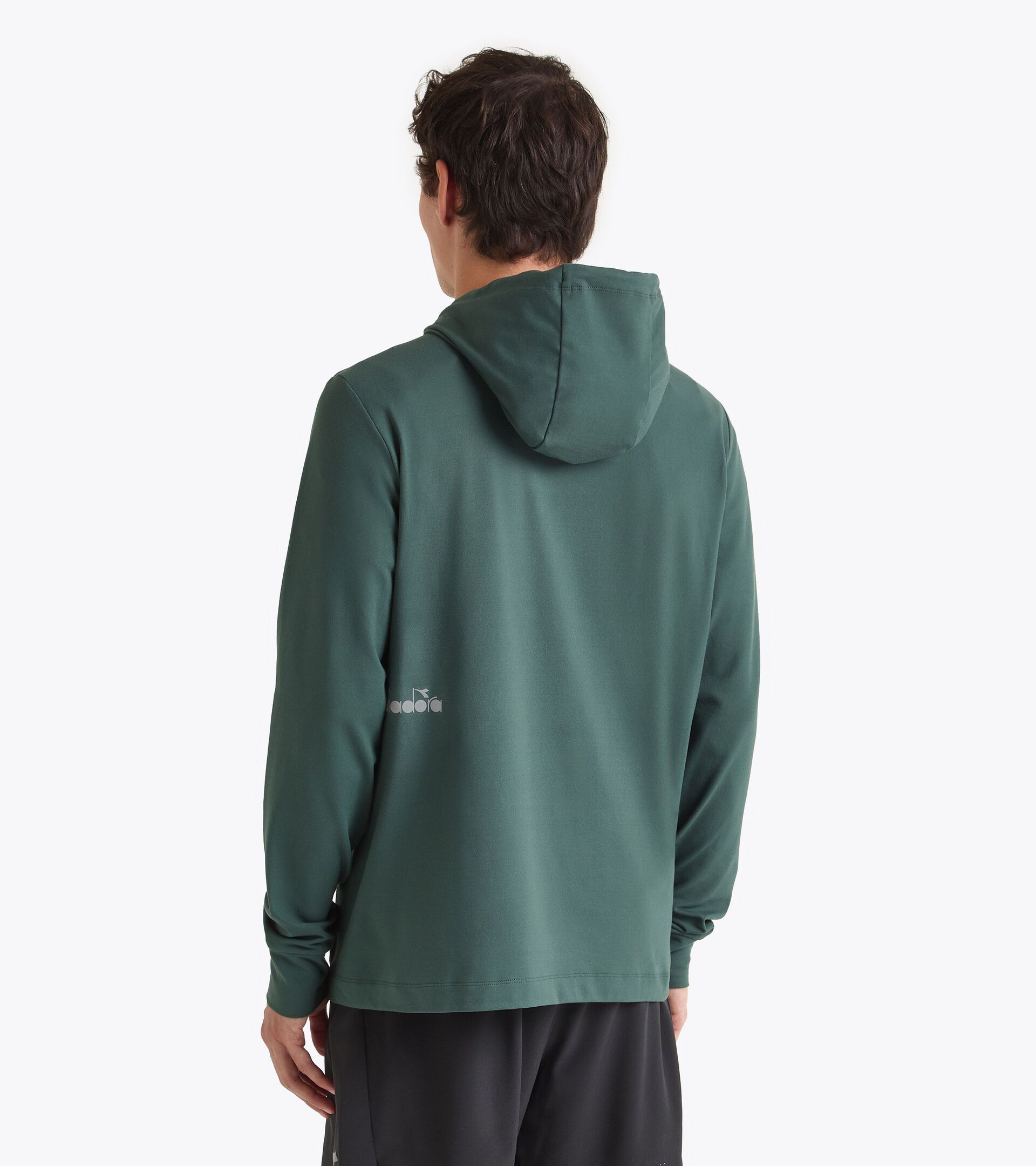 Sudadera de punto para después de entrenar§Hombre JERSEY PULLOVER HOODIE RUN CREW CILANTRO - Diadora