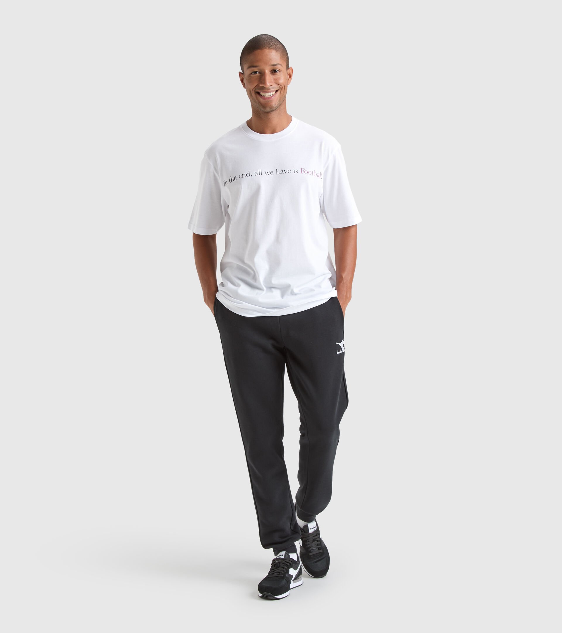 Throwback sports T-shirt - Unisex T-SHIRT SS CLASSIC STORY RB OPTICAL WHITE - Diadora