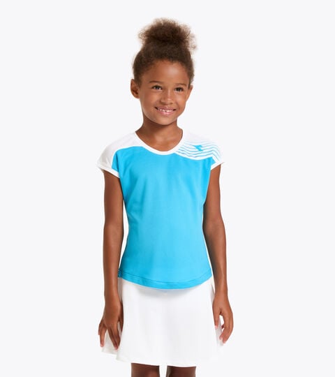 T-shirt da tennis - Bambina G. T-SHIRT COURT AZZURRO FLUO - Diadora