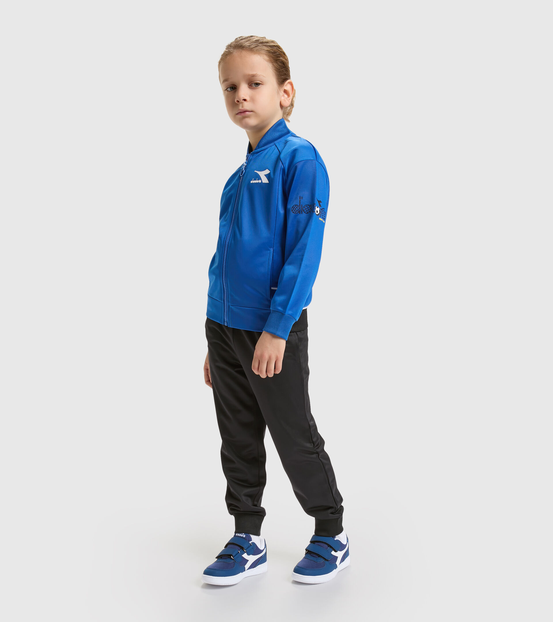 Polyknit sports tracksuit - Boy’s JB.TRACKSUIT FZ DIADORA FC PRINCESS BLUE - Diadora