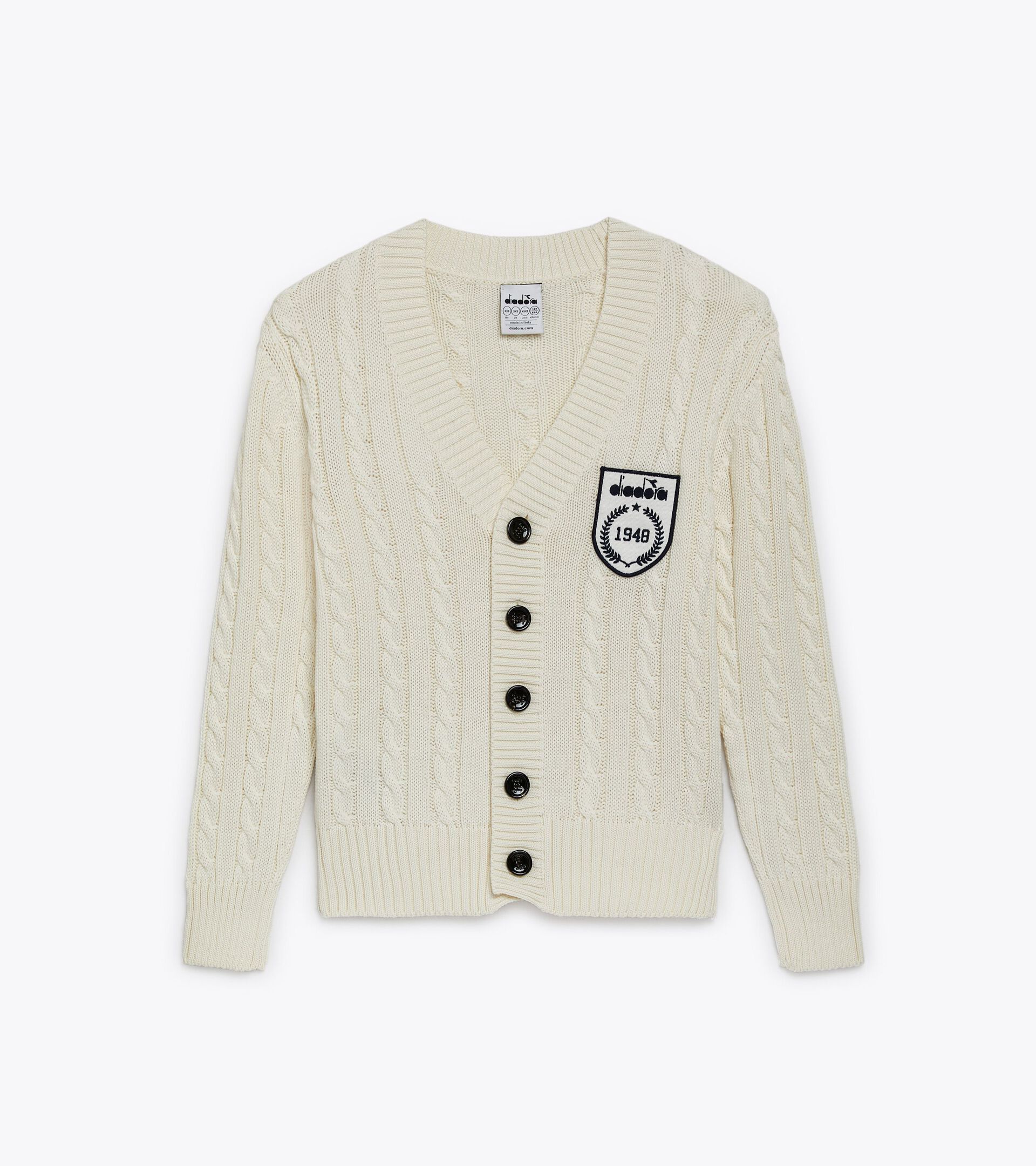 Cardigan - Made in Italy - Gender Neutral CARDIGAN LEGACY BLANCHE VANILLE GLACE - Diadora
