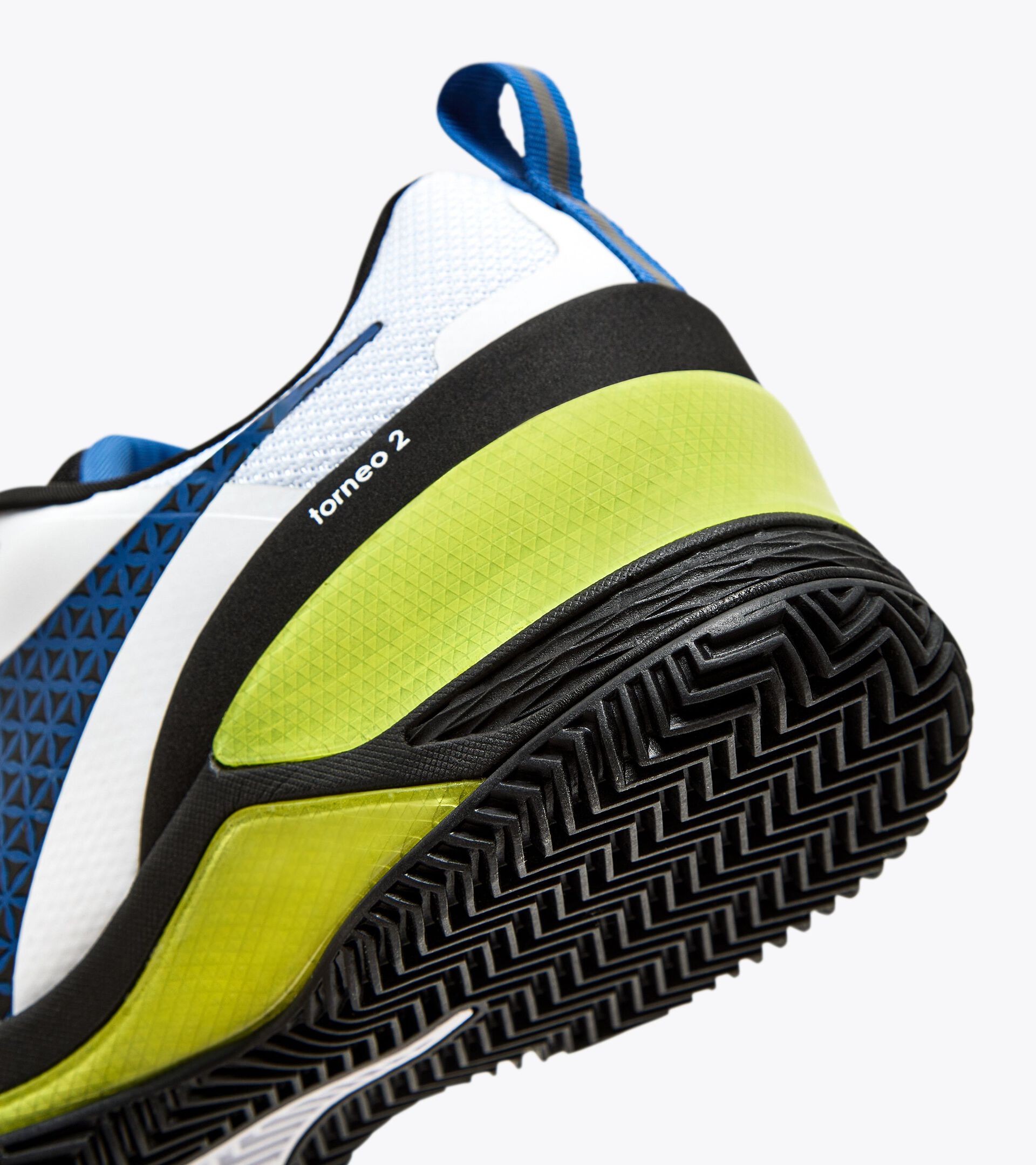 Tennis shoes for clay court - Men BLUSHIELD TORNEO 2 CLAY WHITE/DEJA VU BLUE/BLACK - Diadora