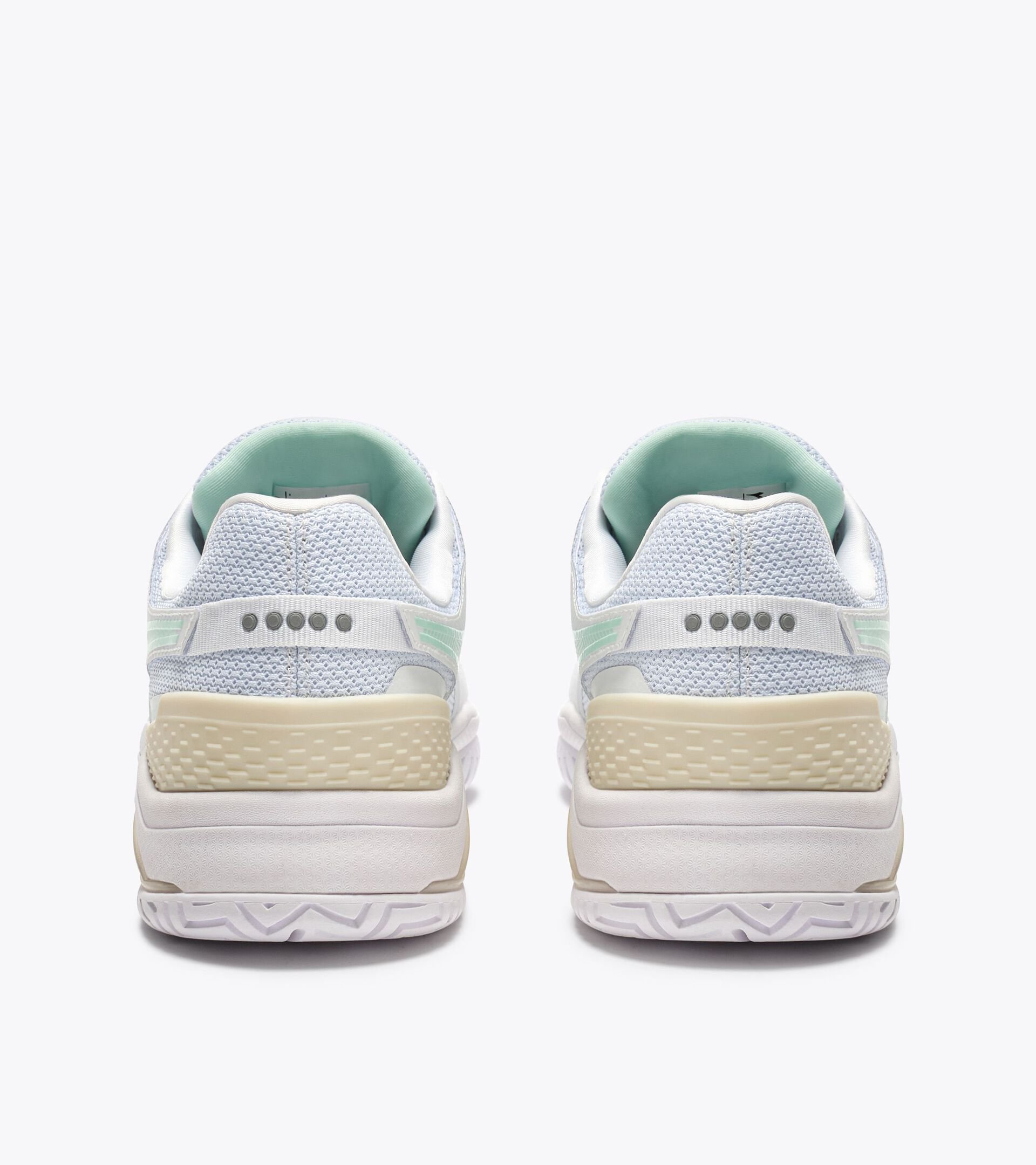 Zapatilla de tenis para superficies duras o de tierra batida - Protecci&oacute;n y amortiguaci&oacute;n - Mujer BLUSHIELD TORNEO 3 W AG BIANCO/VERDE BAIA - Diadora