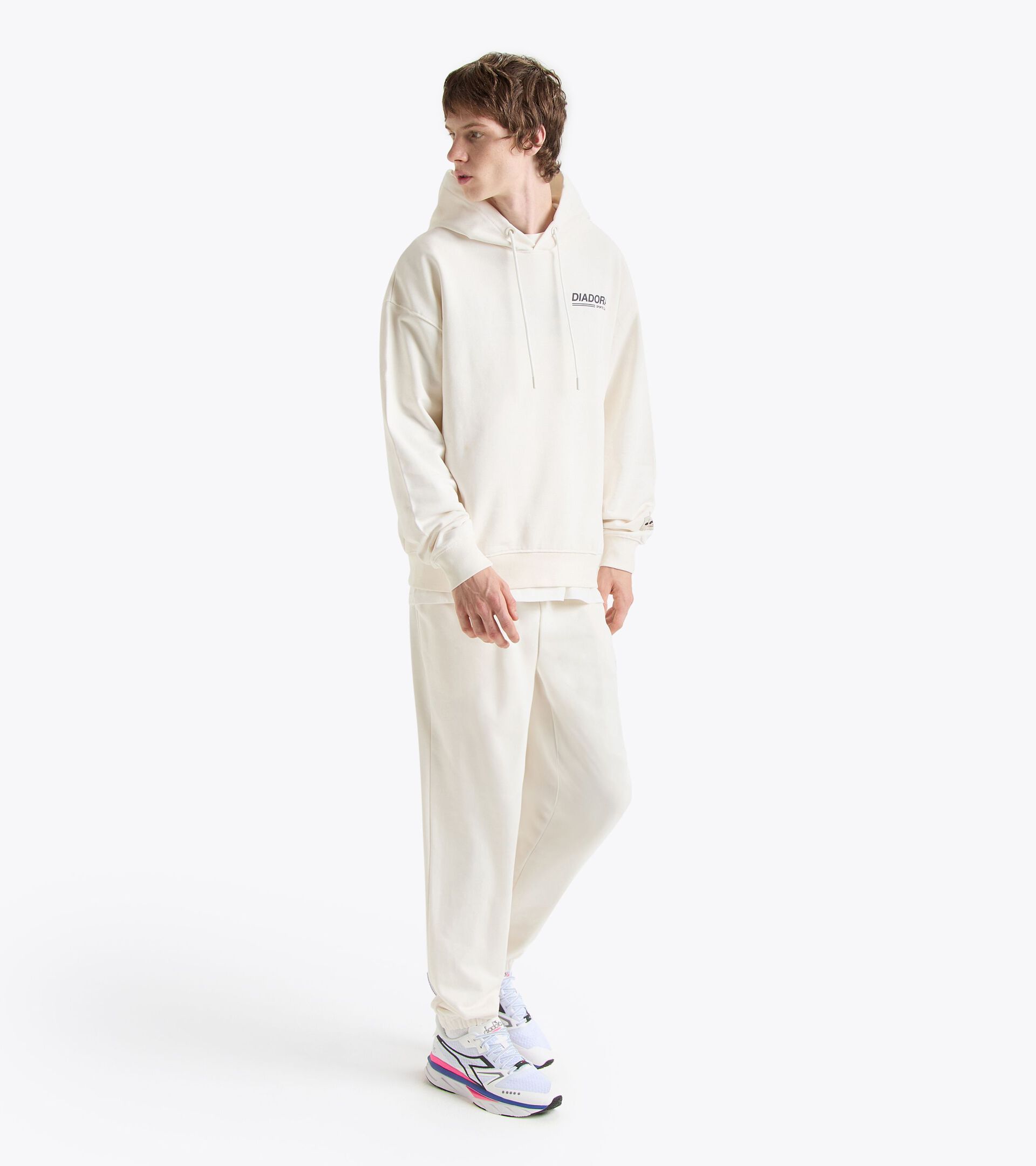 Legacy hoodie with a comfort fit - Made in Italy - All-Gender
 HOODIE LEGACY WHITE ALYSSUM - Diadora