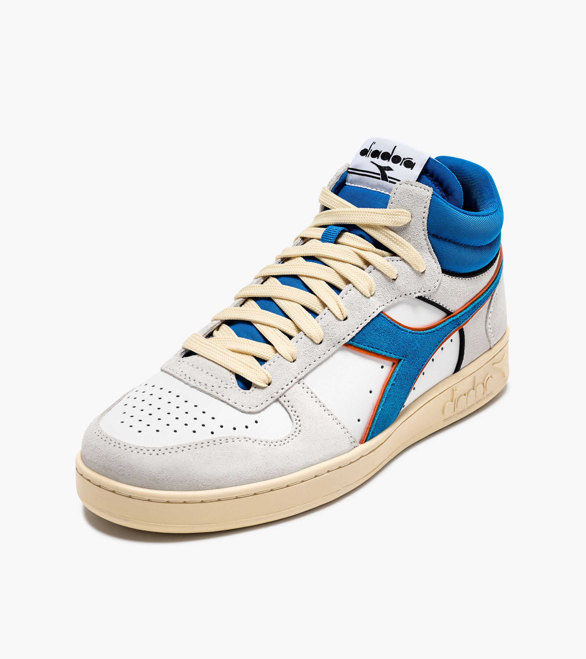 Sporty sneakers - Unisex MAGIC BASKET DEMI CUT SUEDE LEATHER ROYAL/WHITE - Diadora