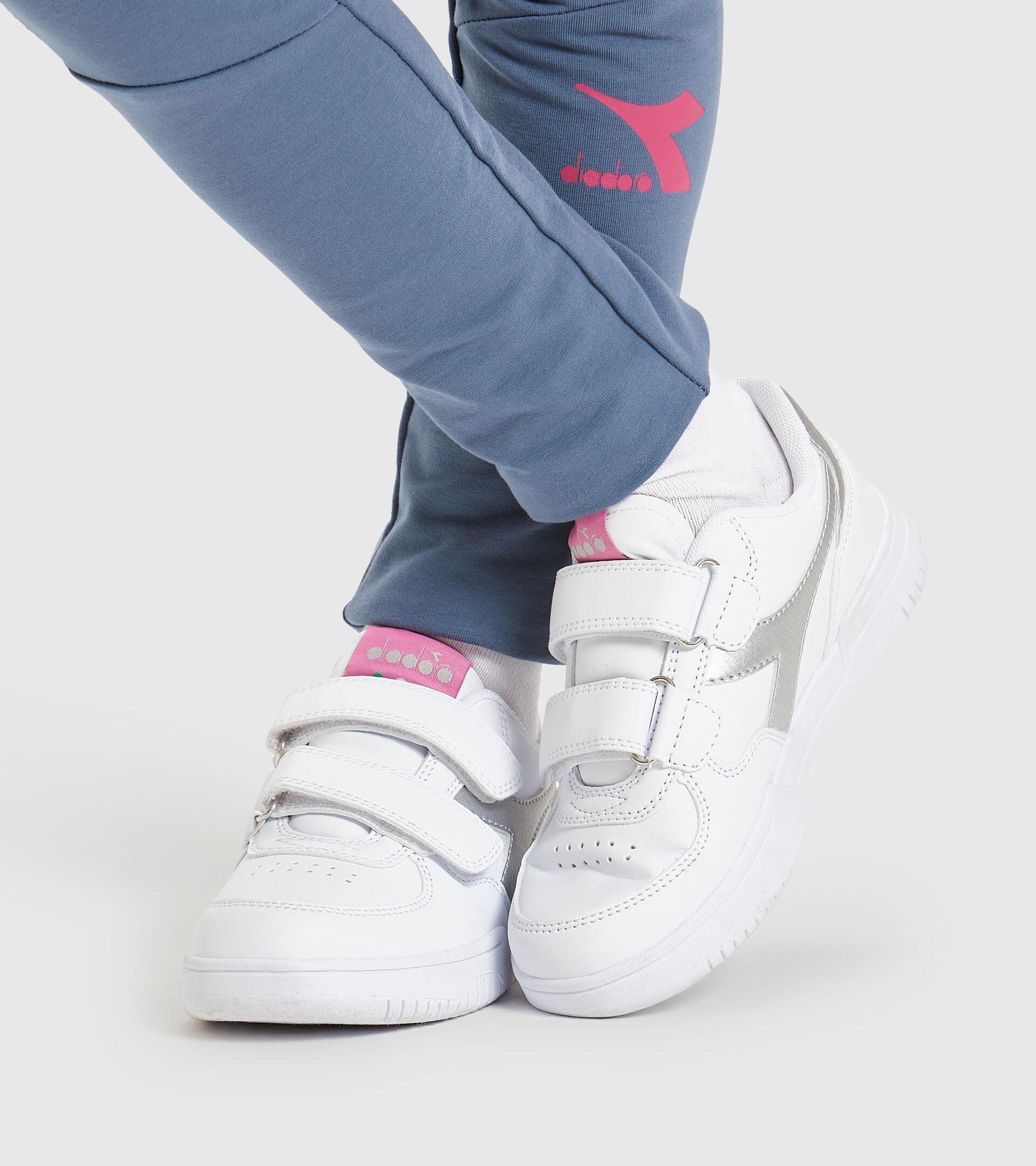 Sports shoes - Kids 4-8 years RAPTOR LOW PS WHITE/SILVER - Diadora