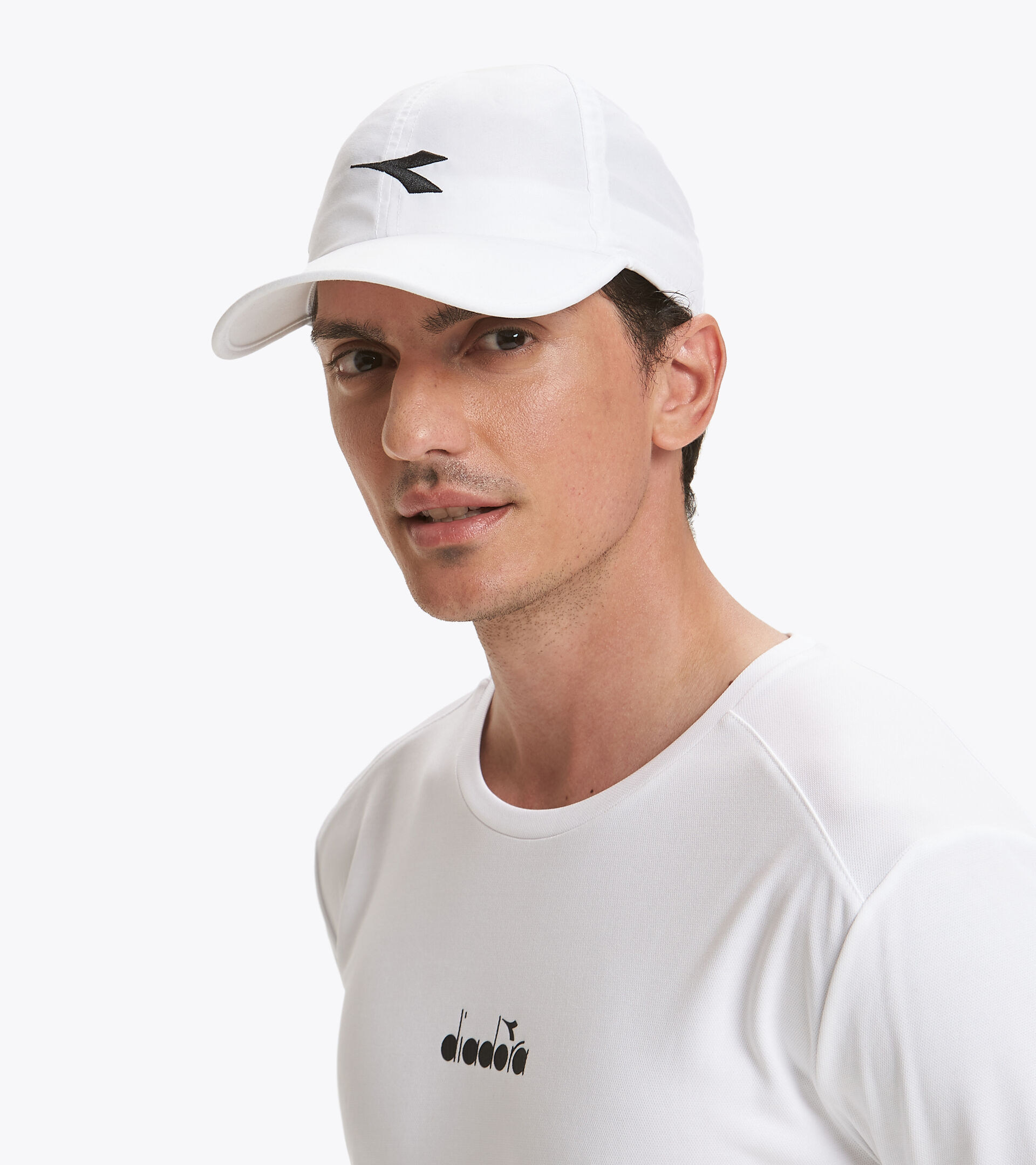 Tennis-style hat - Unisex ADJUSTABLE CAP WHITE/BLACK - Diadora