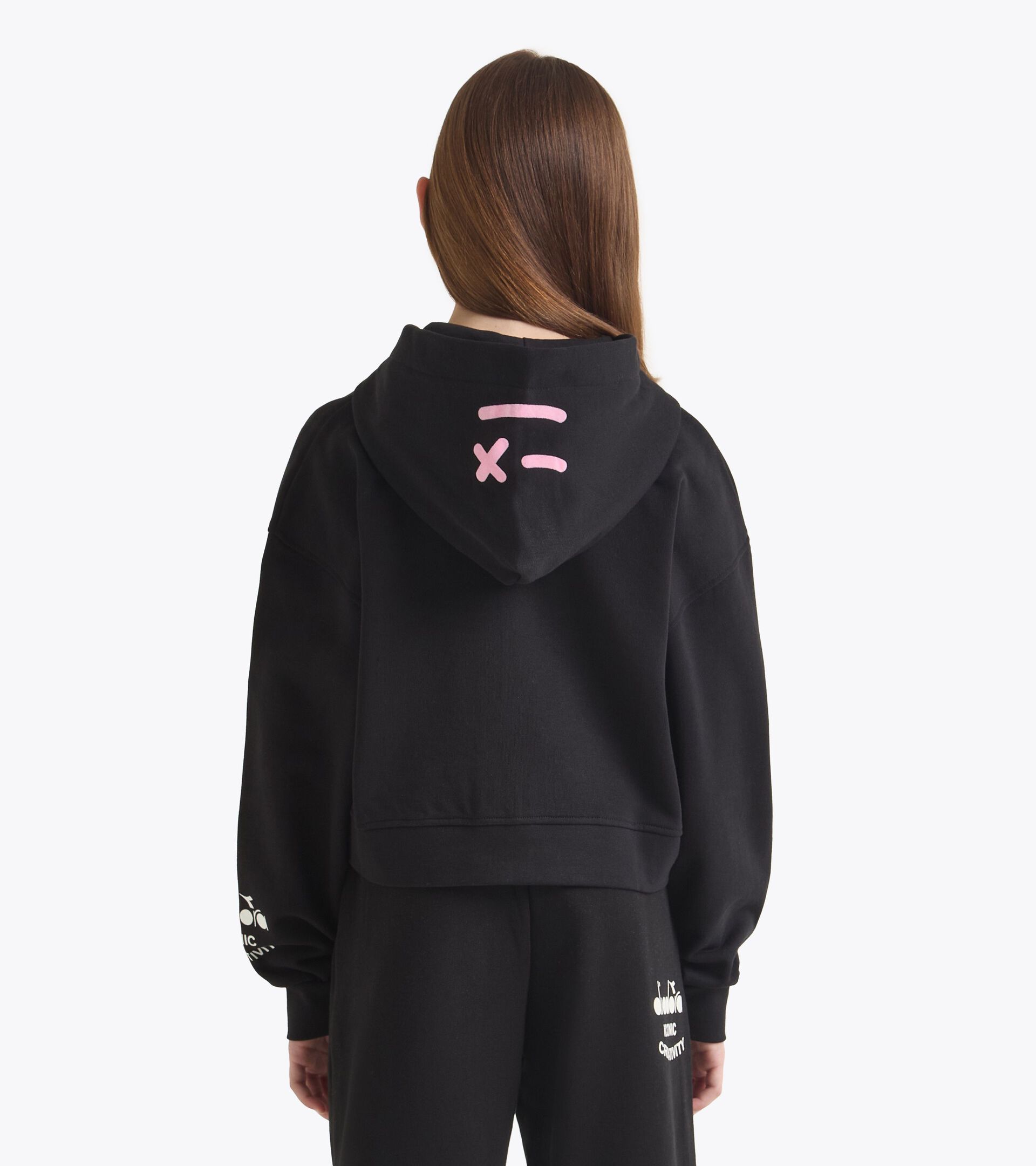 Hoodie with faded details - Girl
 JG. HOODIE FZ PINK SMILE BLACK - Diadora