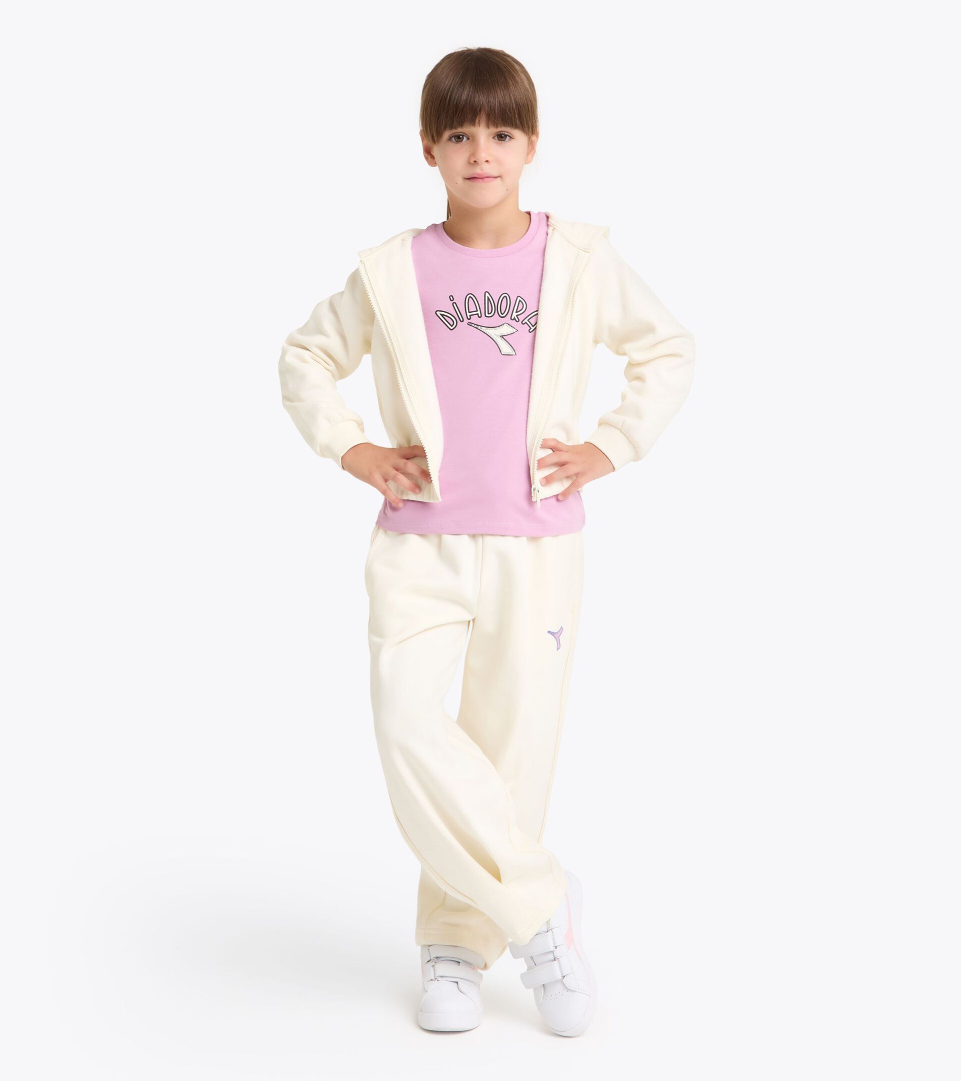 Conjunto de chándal - Niña/Adolescente
 JG. TRACKSUIT HD FZ LOGO (BR) BIANCO GARDENIA - Diadora