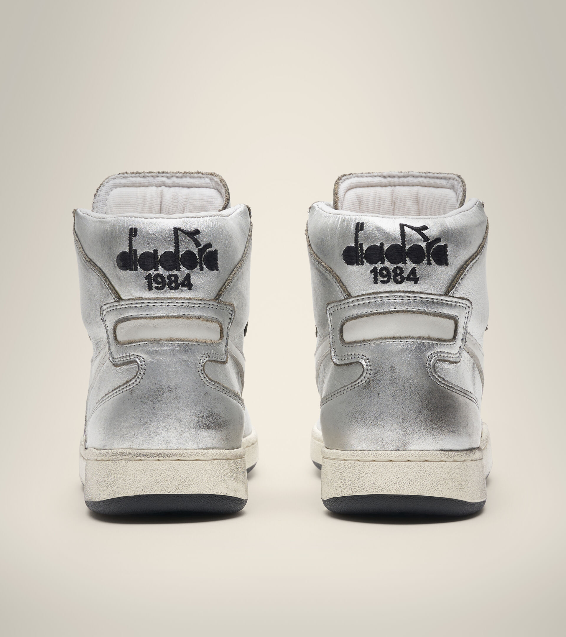 Heritage shoe - Unisex MI BASKET METAL USED SILVER/WHITE/BLACK - Diadora