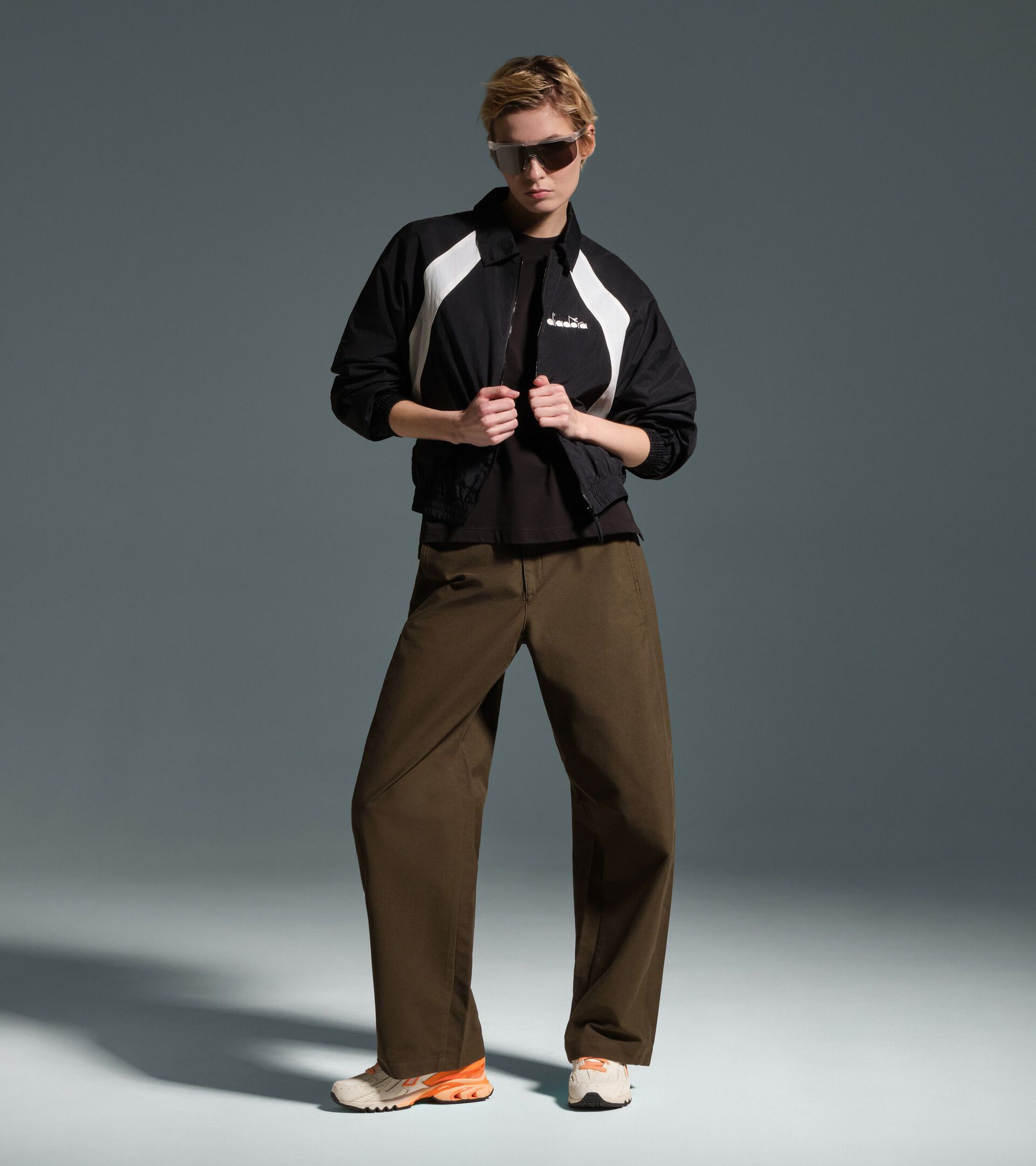 Ripstop Nylon Track Jacket - Women&rsquo;s L. TRACK JACKET LOGO BLACK - Diadora