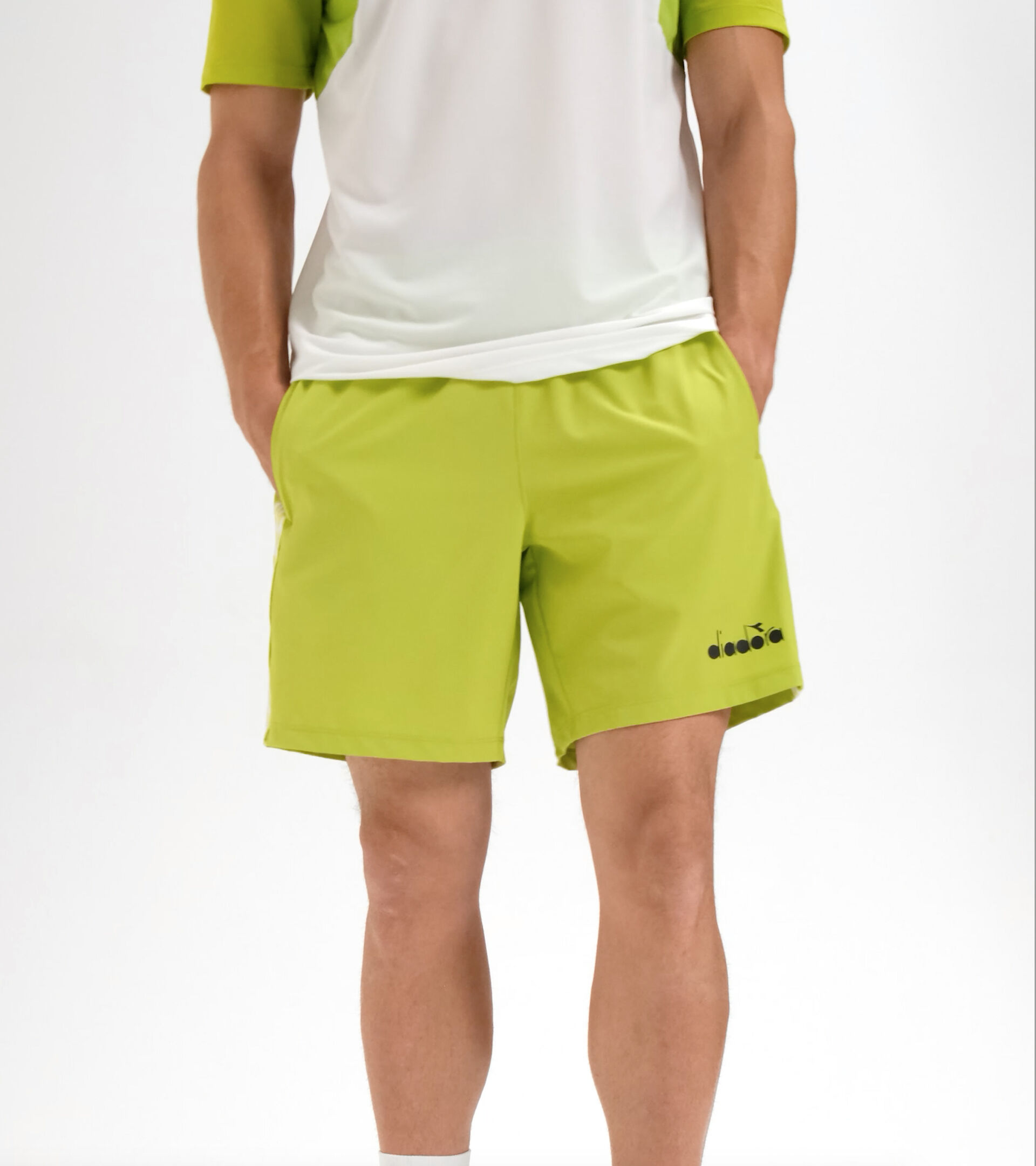 Tennis shorts - Men BERMUDA MICRO LIME GREEN - Diadora