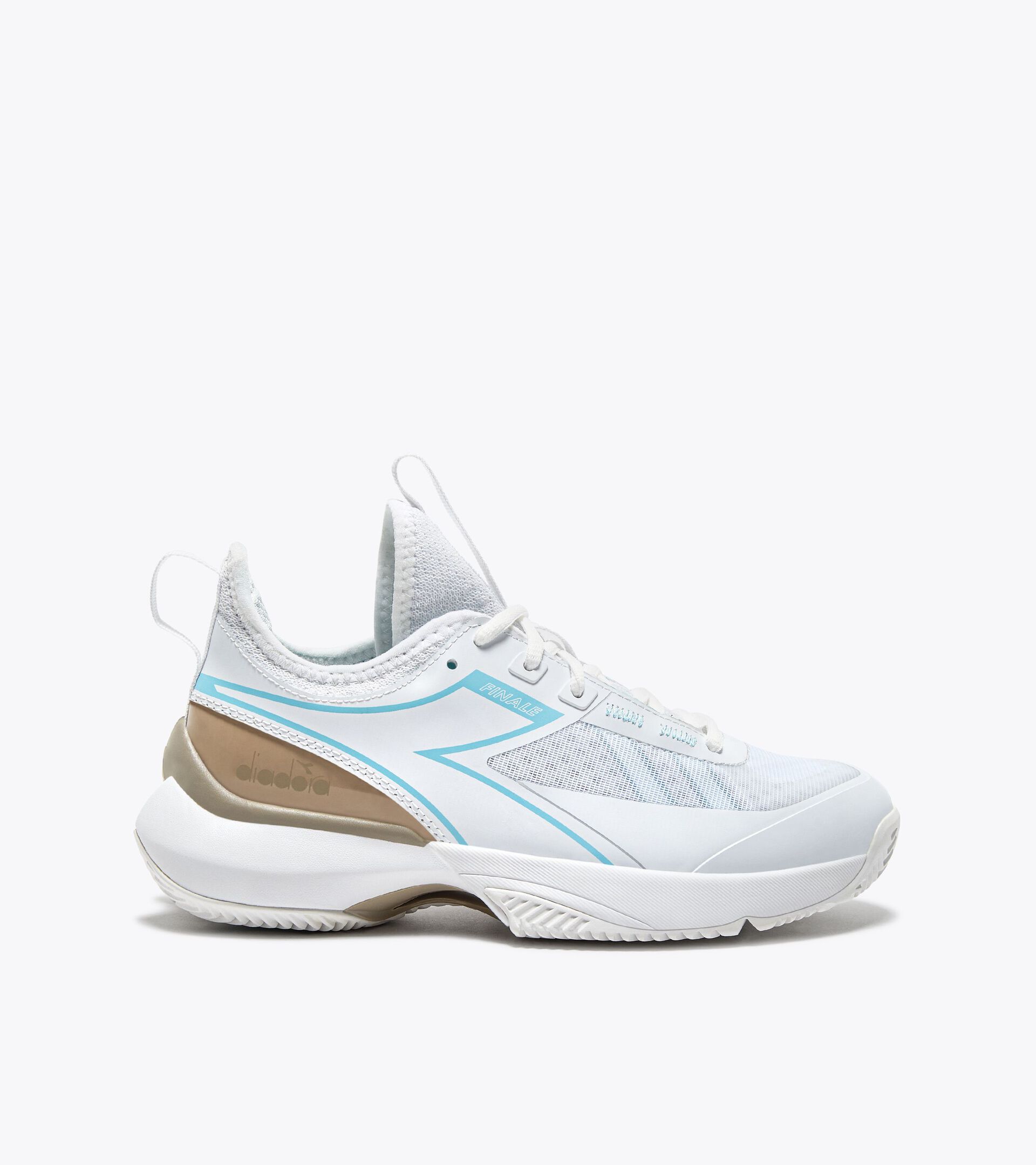 Zapatillas de tenis para terrenos de tierra batida - Mujer  FINALE W CLAY WHITE/CORYDALIS BLUE - Diadora