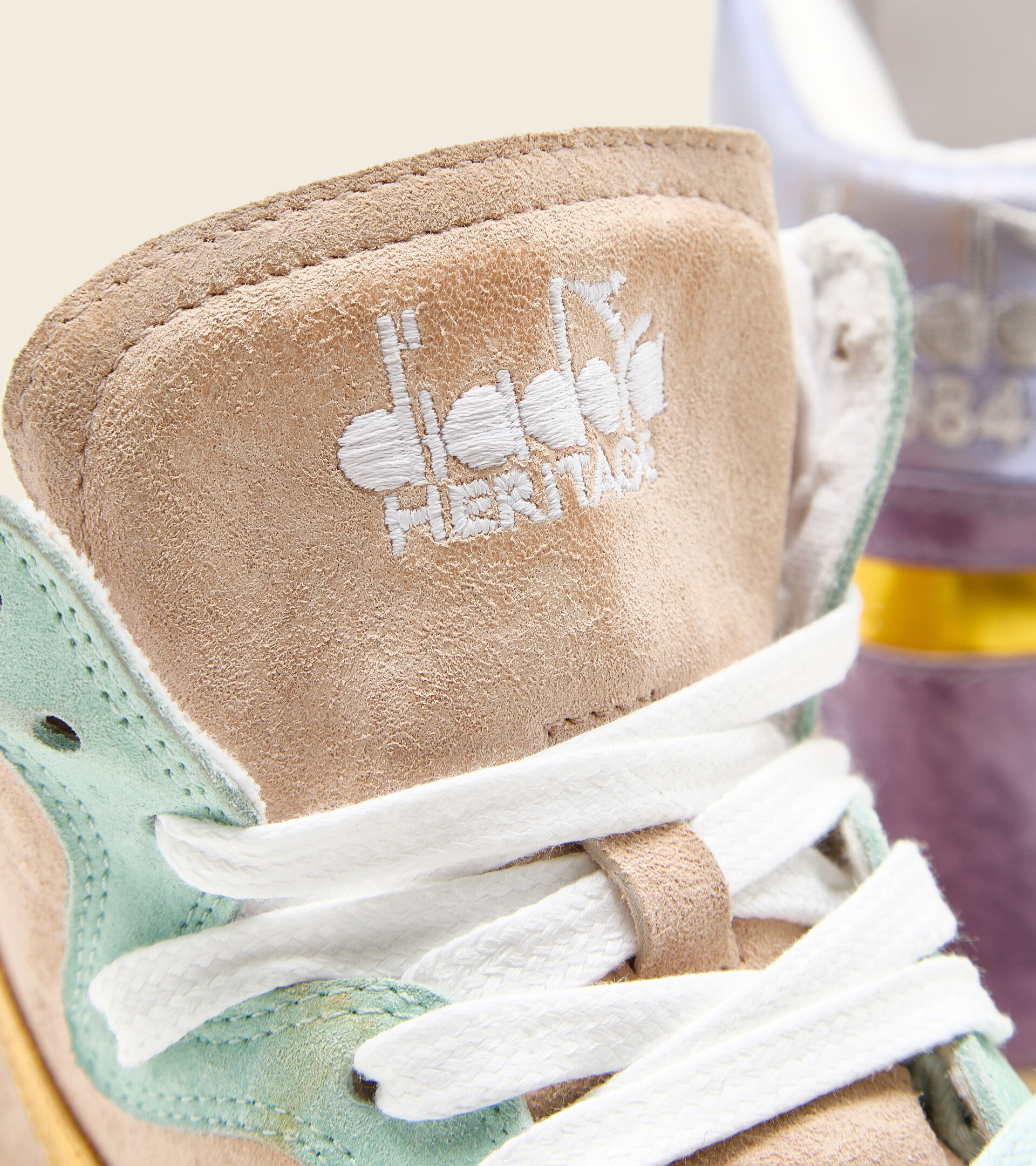 Heritage-Schuh - Damen MI BASKET METAL PIGSKIN USED WN CLOUD PINK/ALABASTER GLEAM - Diadora