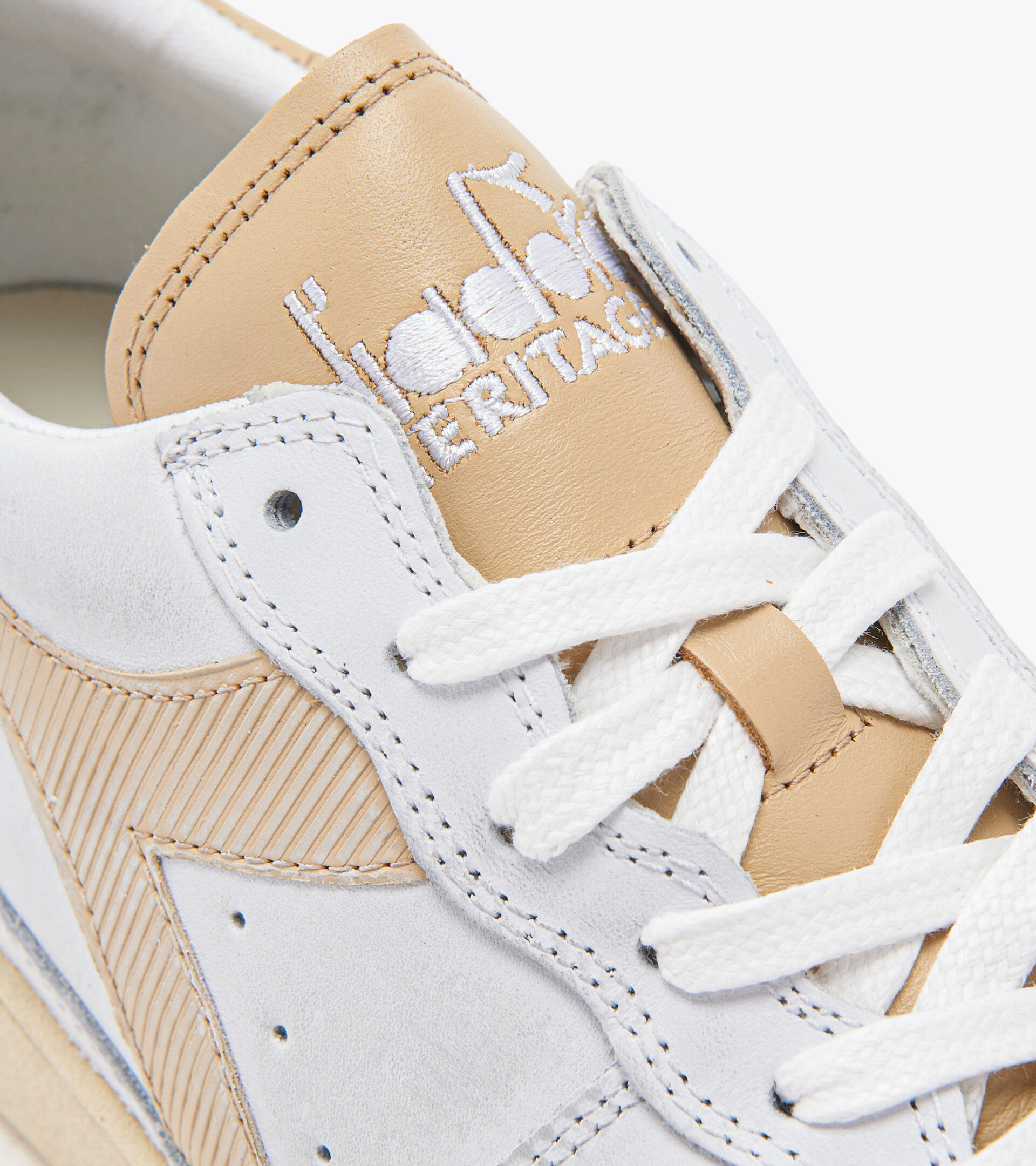 Heritage shoes - Unisex MI BASKET LOW USED WHITE/BEIGE - Diadora