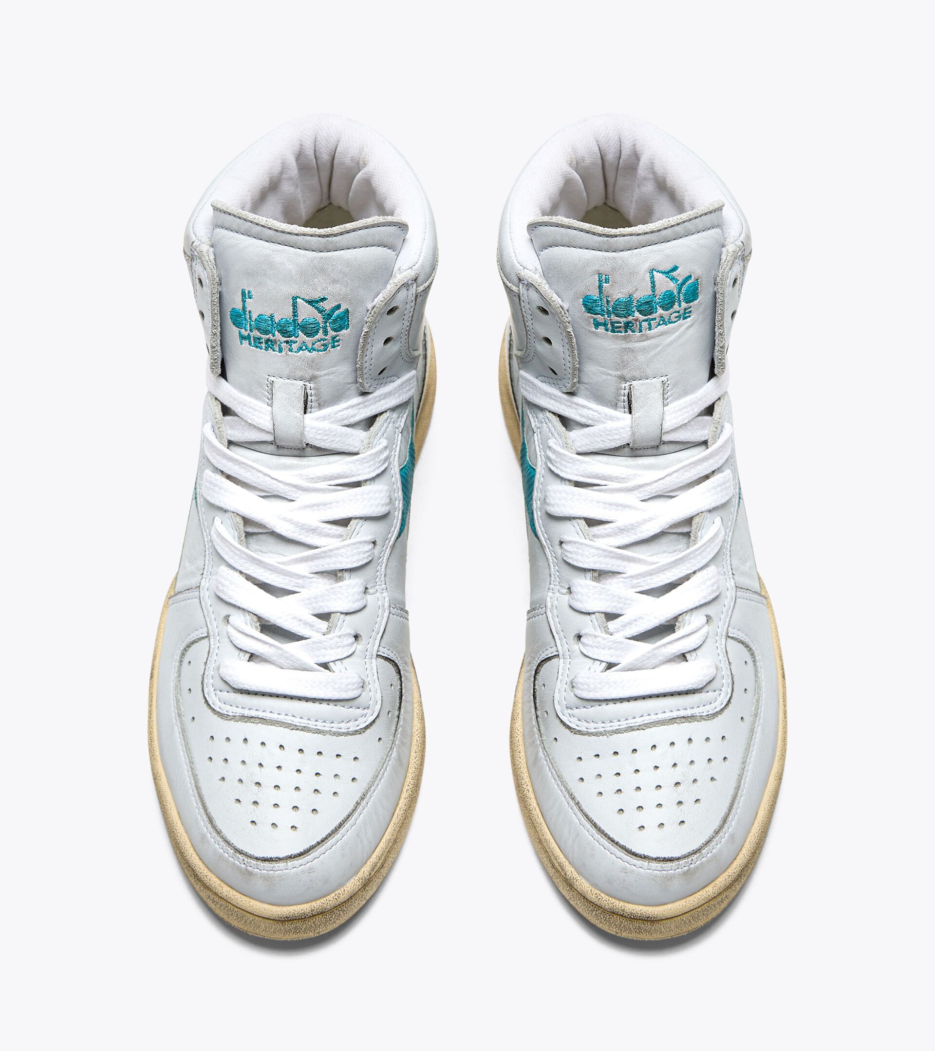 Heritage shoe - Gender Neutral MI BASKET USED WHITE/AQUA - Diadora