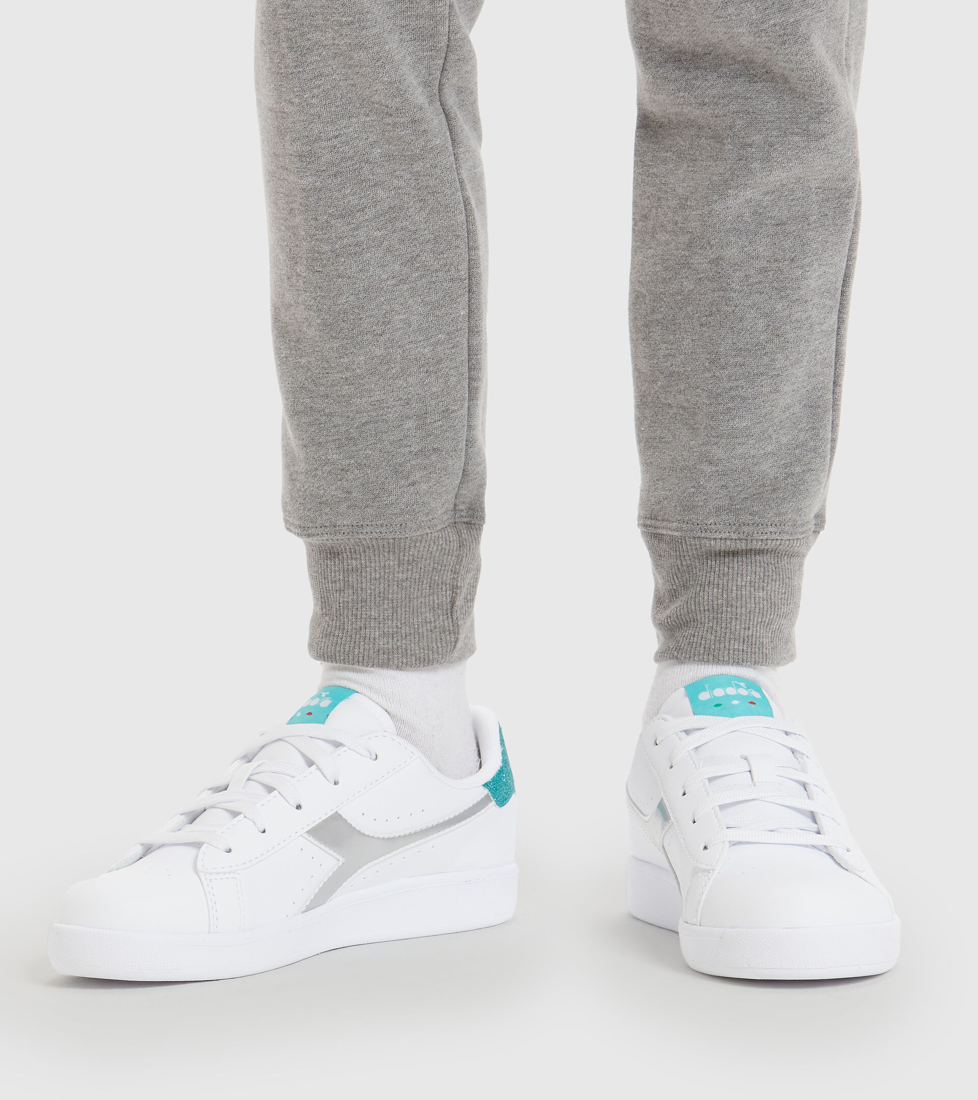Sports shoes - Youth 8-16 years GAME P GS GIRL WHITE/BLUE TURQUOISE - Diadora