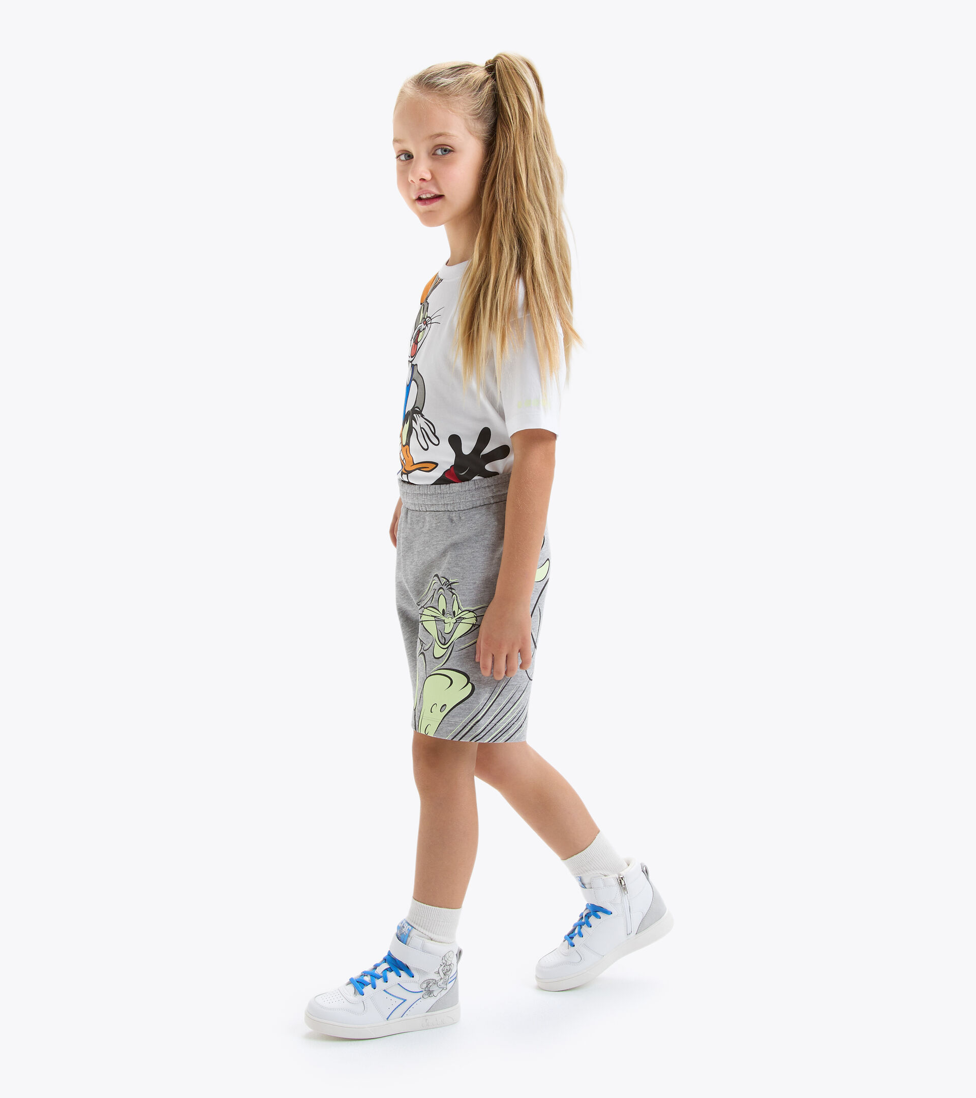 Cotton bermuda shorts - Kids JU.BERMUDA WB LIGHT MIDDLE GRAY MELANGE - Diadora