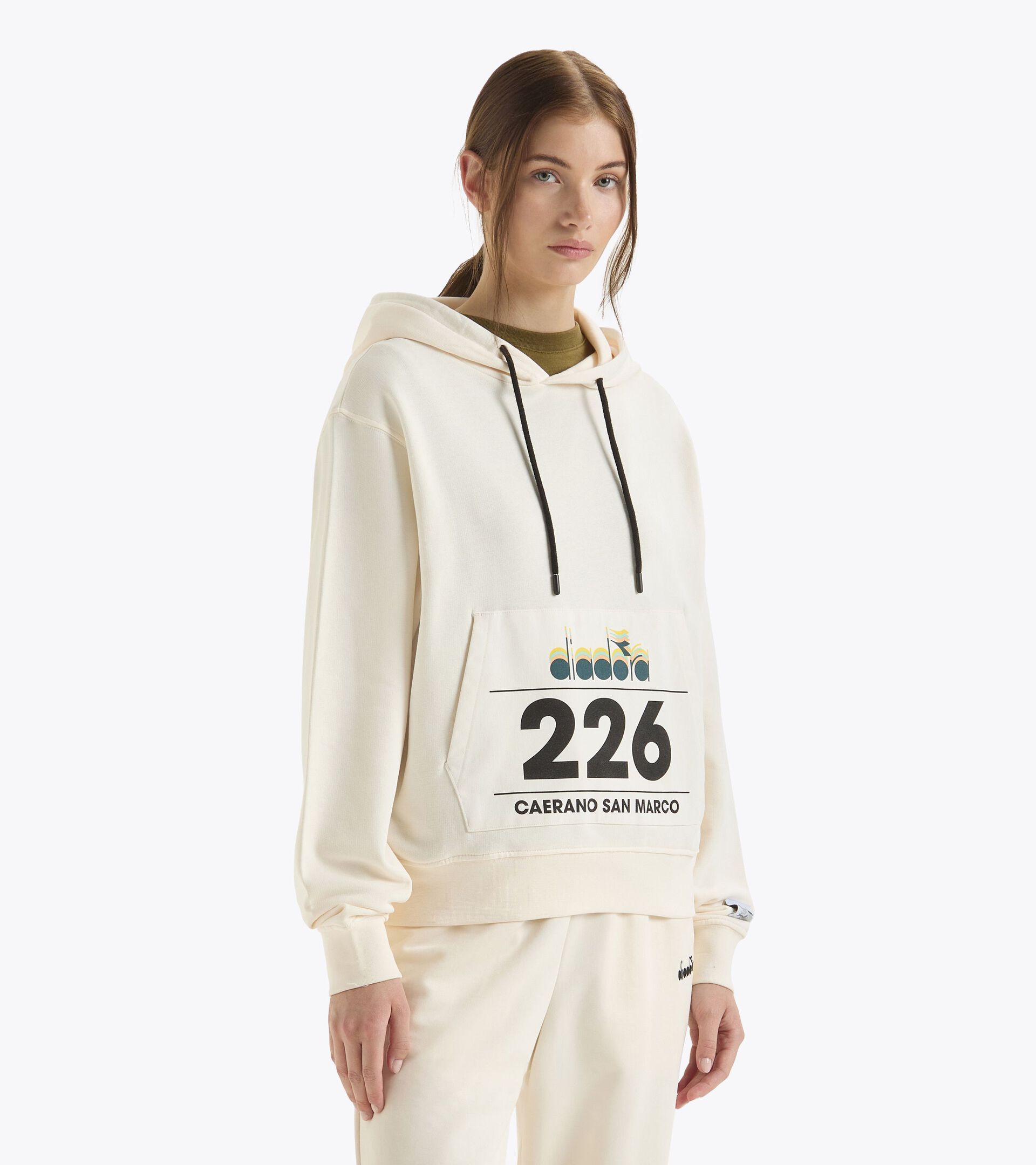 Sweatshirt mit Kapuze aus French-Terry-Baumwolle - genderneutral HOODIE G.D. 1984 (226) WISPERN WEISS - Diadora