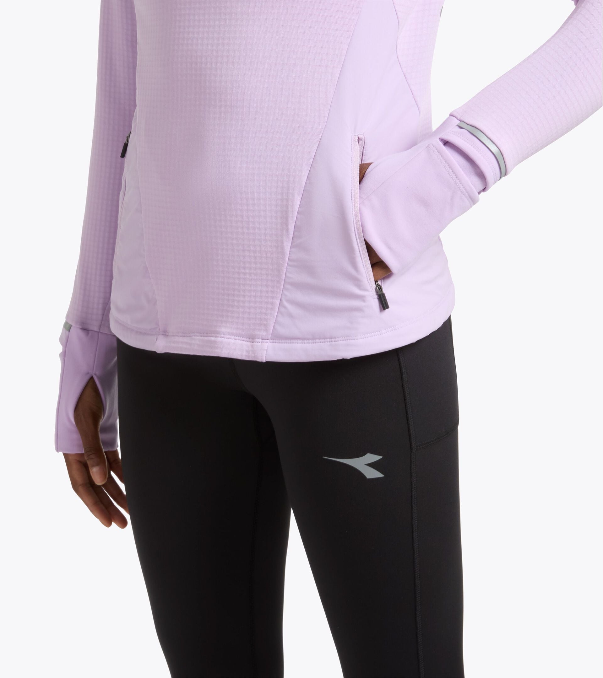 Thermoregulating Fleece with FIBRAZERO Yarns - Running Winter Protection - Women&rsquo;s L. WARM UP WINTER FIBRAZERO VIOLET ORCHID - Diadora