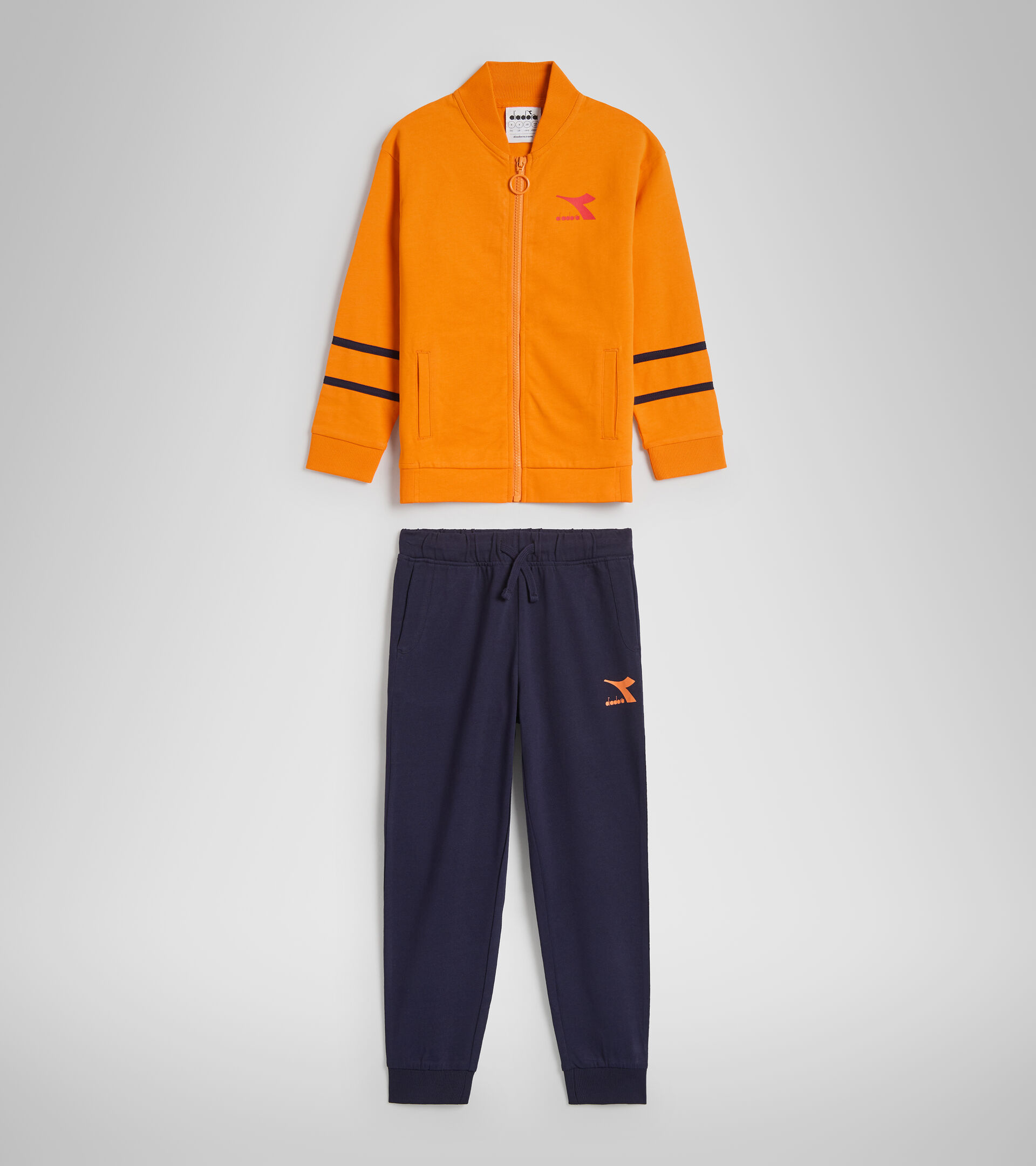 Sportlicher Trainingsanzug Junior - Unisex JU.TRACKSUIT FZ RAINBOW KAKIPFLAUME ORANGE - Diadora