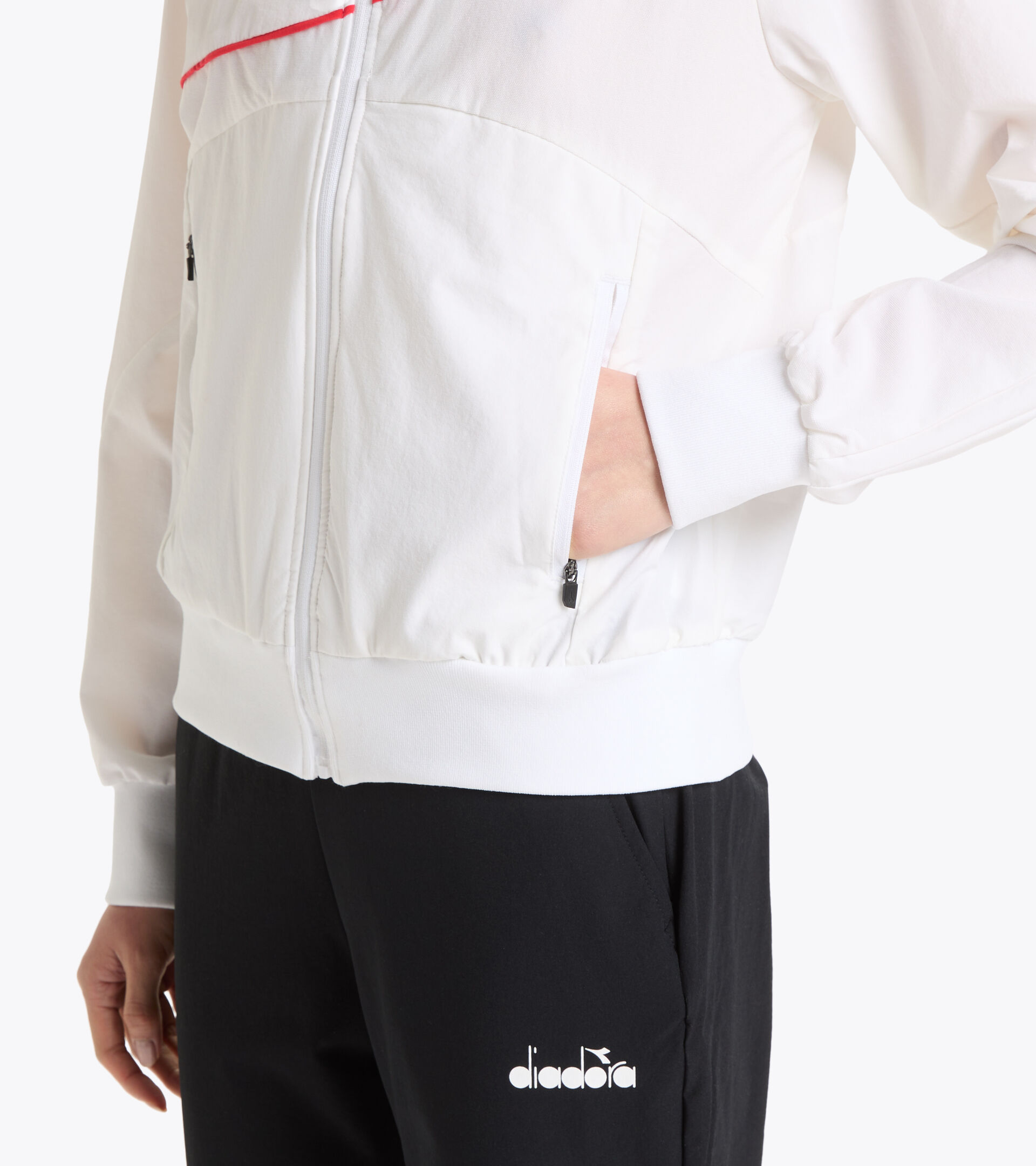 Full-zip jacket - Women L. FZ JACKET OPTICAL WHITE - Diadora