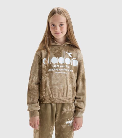 Felpa cappuccio tie-dye - Bambina JG.HOODIE AO D NEUTRO(00001) - Diadora