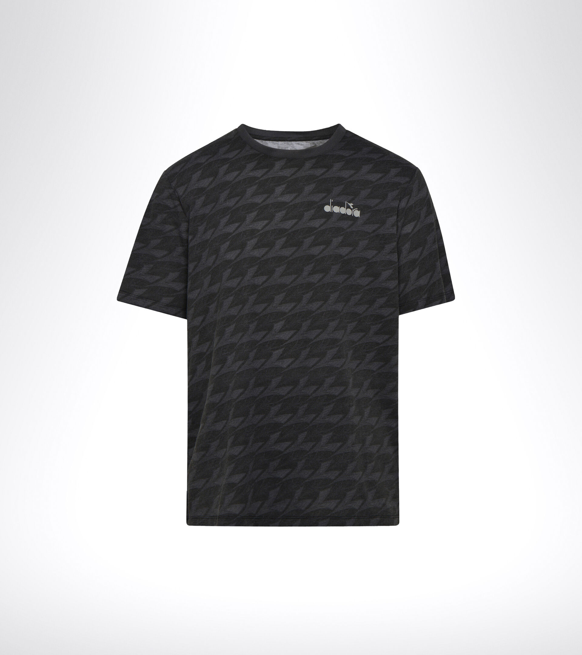 T-shirt sport - Uomo SS T-SHIRT PLUS BE ONE ALL OVER NERO - Diadora