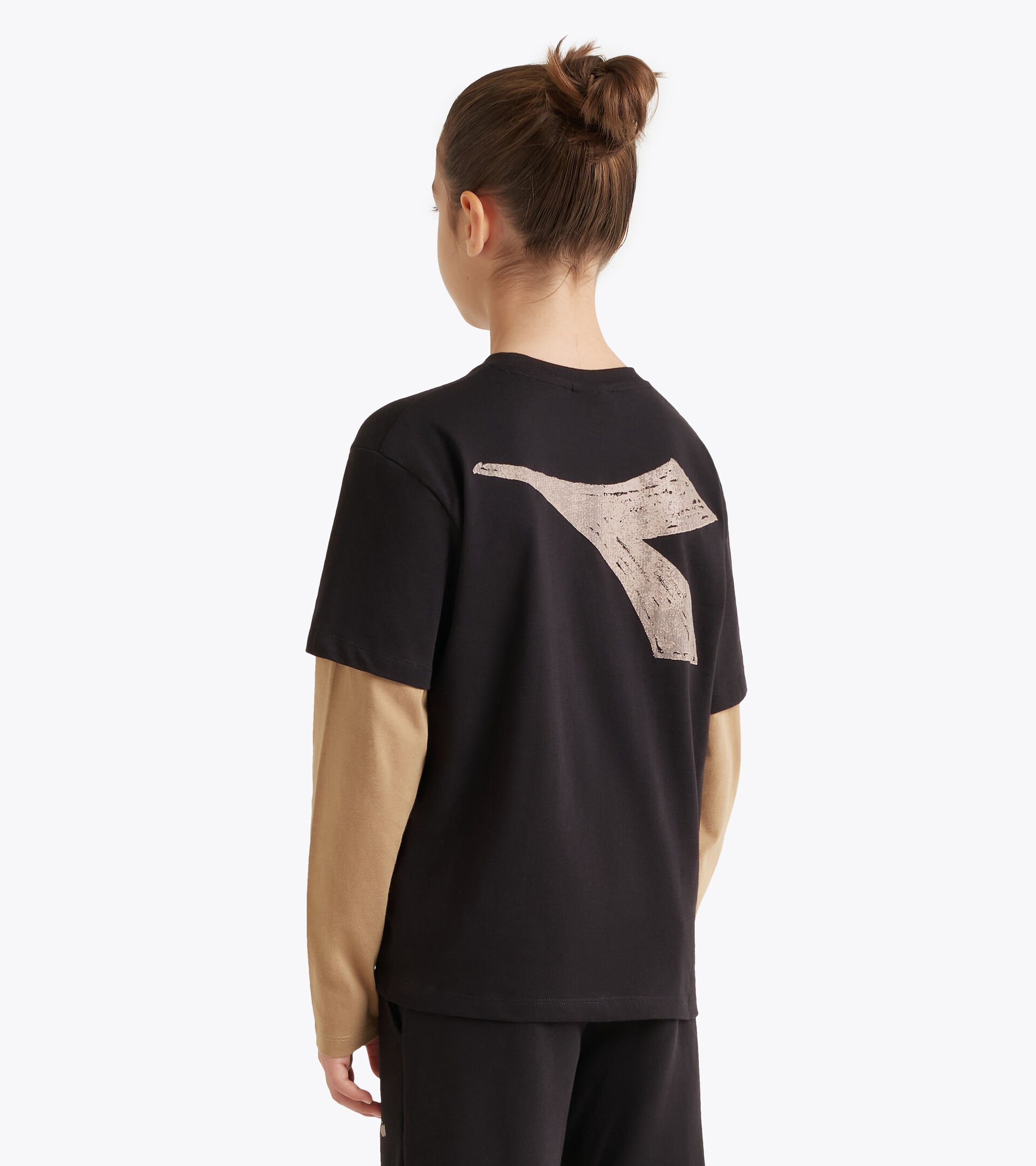 Long sleeved shirt - Boy JB. T-SHIRT LS FRIENDLY TEAM BLACK - Diadora