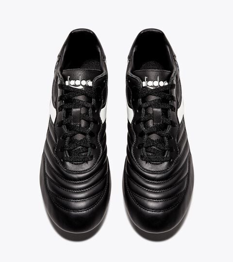 BRASIL LT MDPU, SCHWARZ/WEISS Fußballschuh aus Leder für kompakte Böden - Herren BRASIL LT MDPU SCHWARZ/WEISS - Diadora
