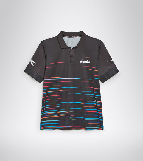 Short-sleeved tennis polo-shirt - Men SS POLO ICON BLACK - Diadora